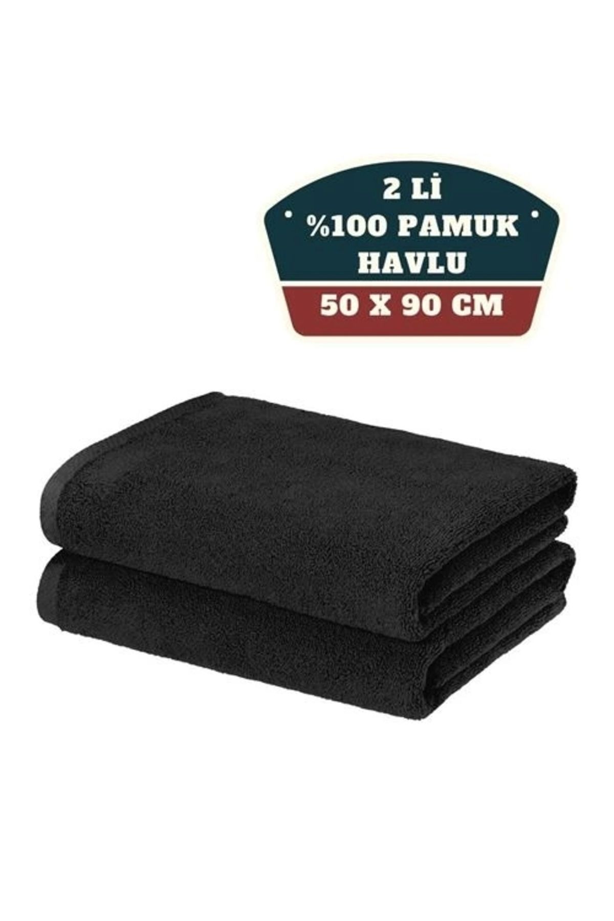 İnnMerry ModaCar 2'li Mikrofiber El Yüz Spor Havlusu 50x90 Siyah