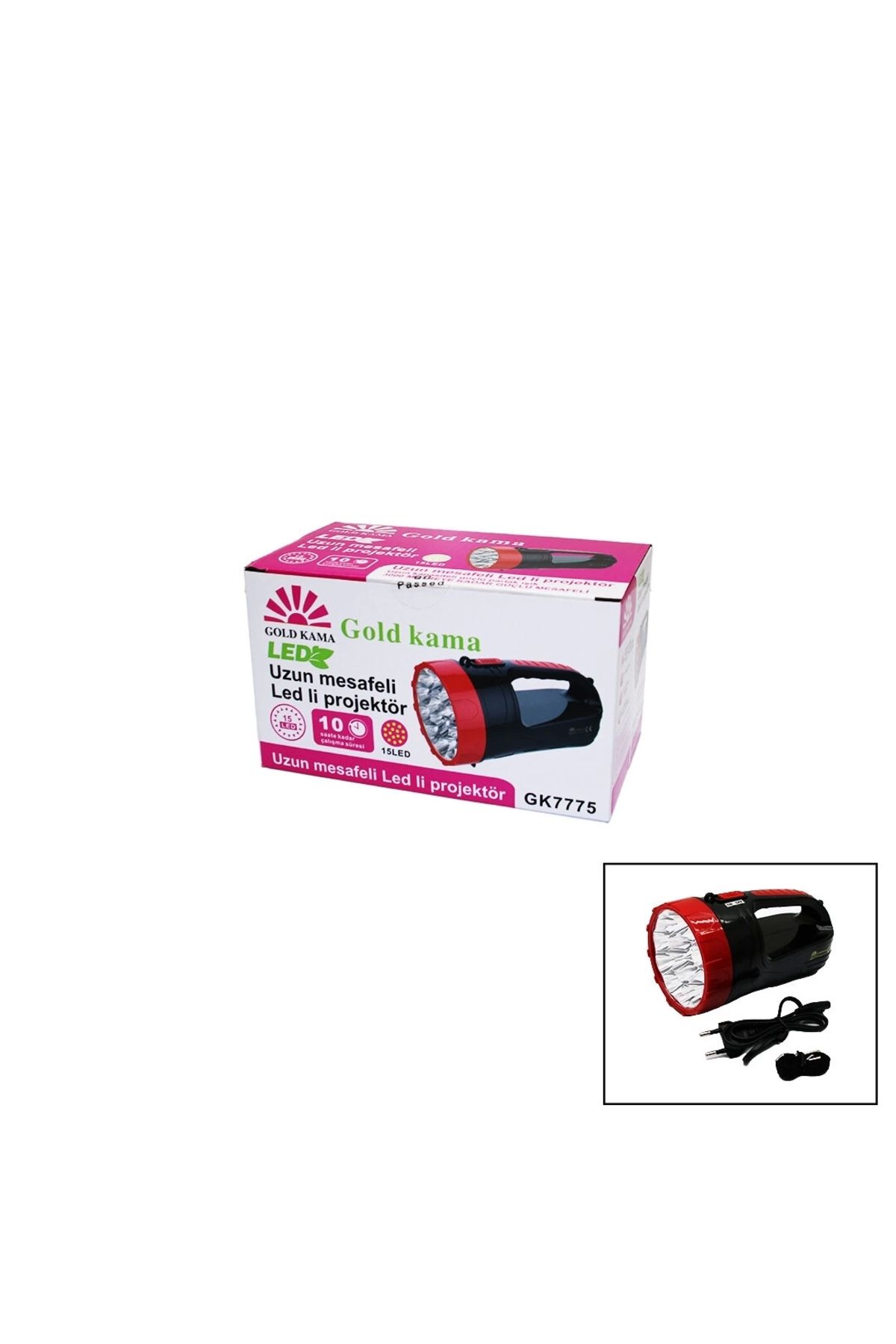 İnnMerry 15 LED FİŞ ŞARJLI EL FENERİ ROJEKTÖR GK-7775