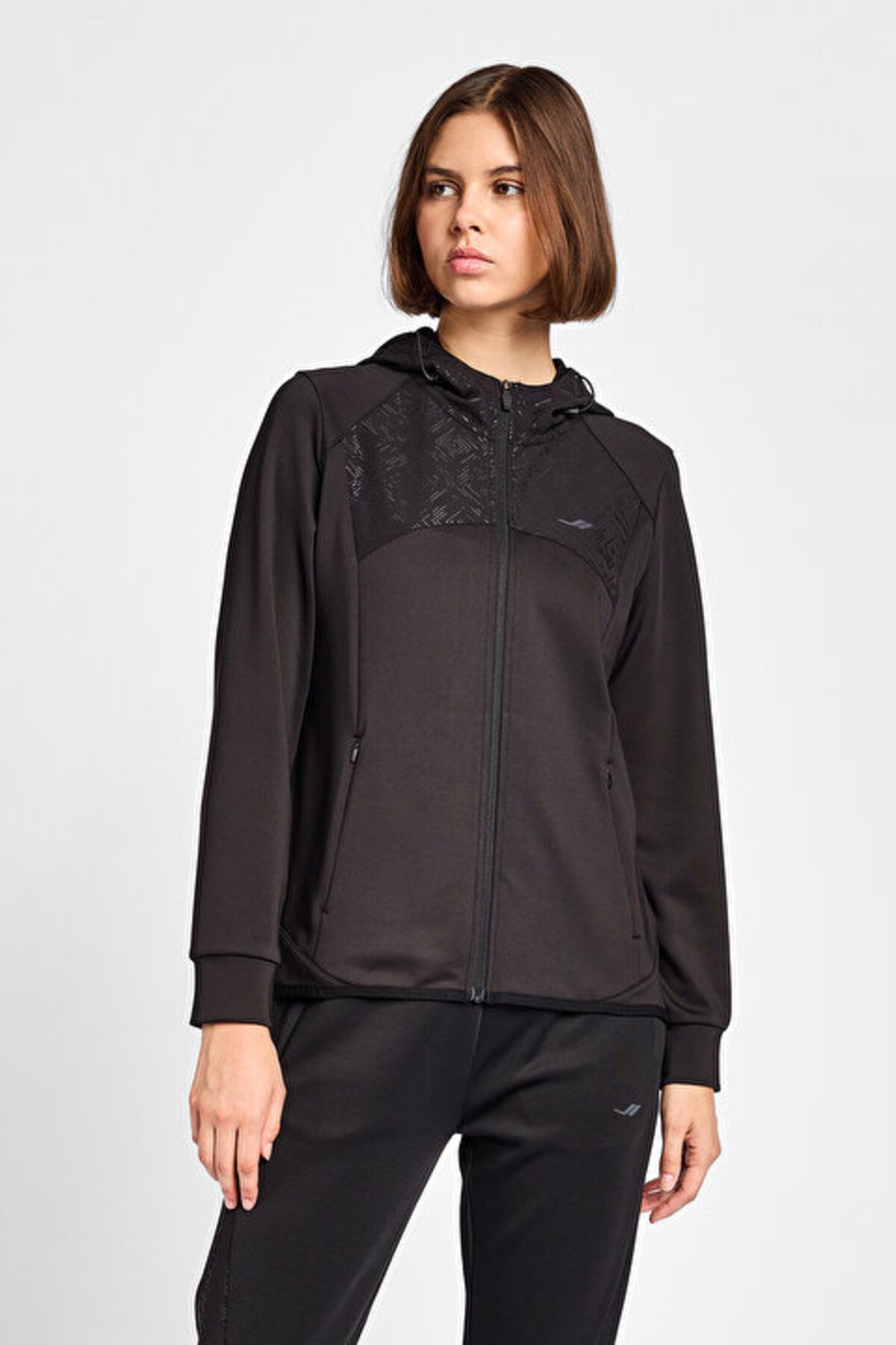 Lescon Kadın Koşu Fermuarlı Kapüşonlu Sweatshirt 25B-2001