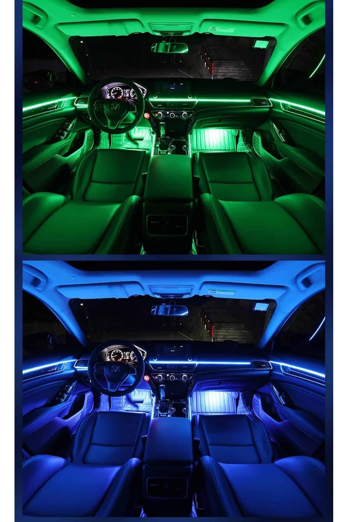 AUTOREY-18 în 1 LED-uri acrilice RGB pentru lumini ambientale interioare, panouri uși, mânere bord, control podea, neon 11