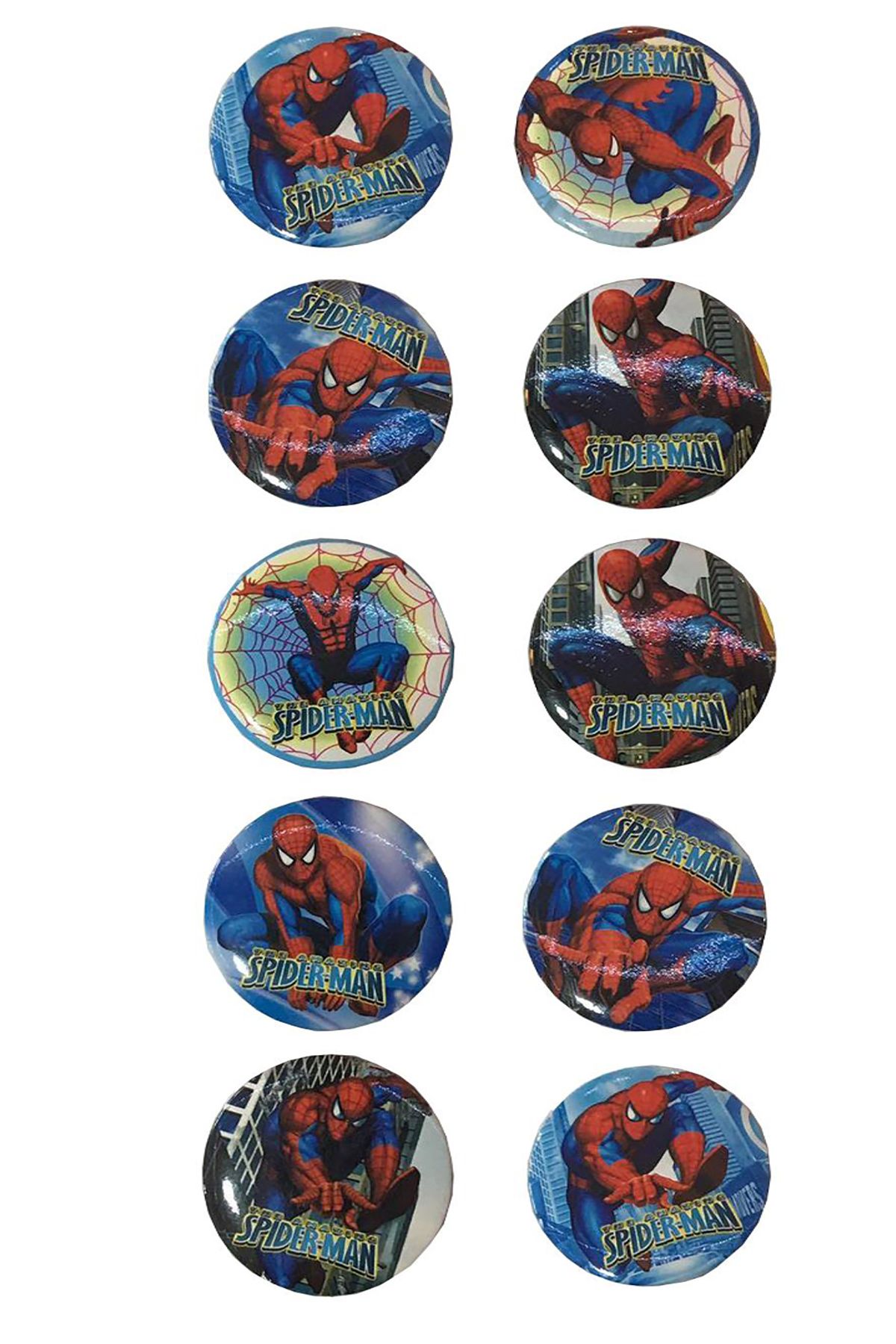 SPIDERMAN 10 Adet Spiderman Örümcek Adam Rozet Hediyelik Erkek Çoçuğu Parti Aksesuarı