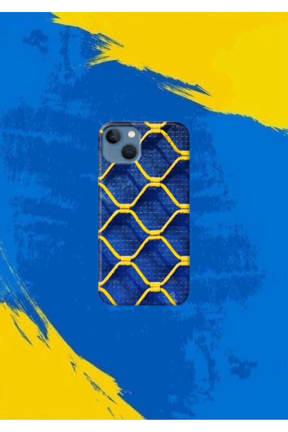 cover shopp Sarı-Lacivert Desenli Kılıf Tasarımı-5 IP 15