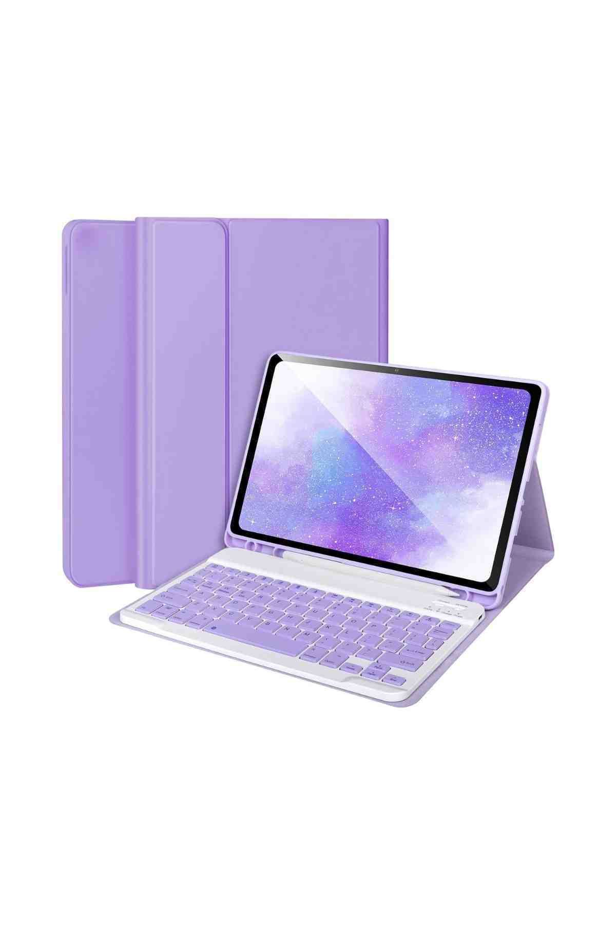 Fuchsia Redmi Pad SE Uyumlu 11" Klavyeli Tablet Kılıfı