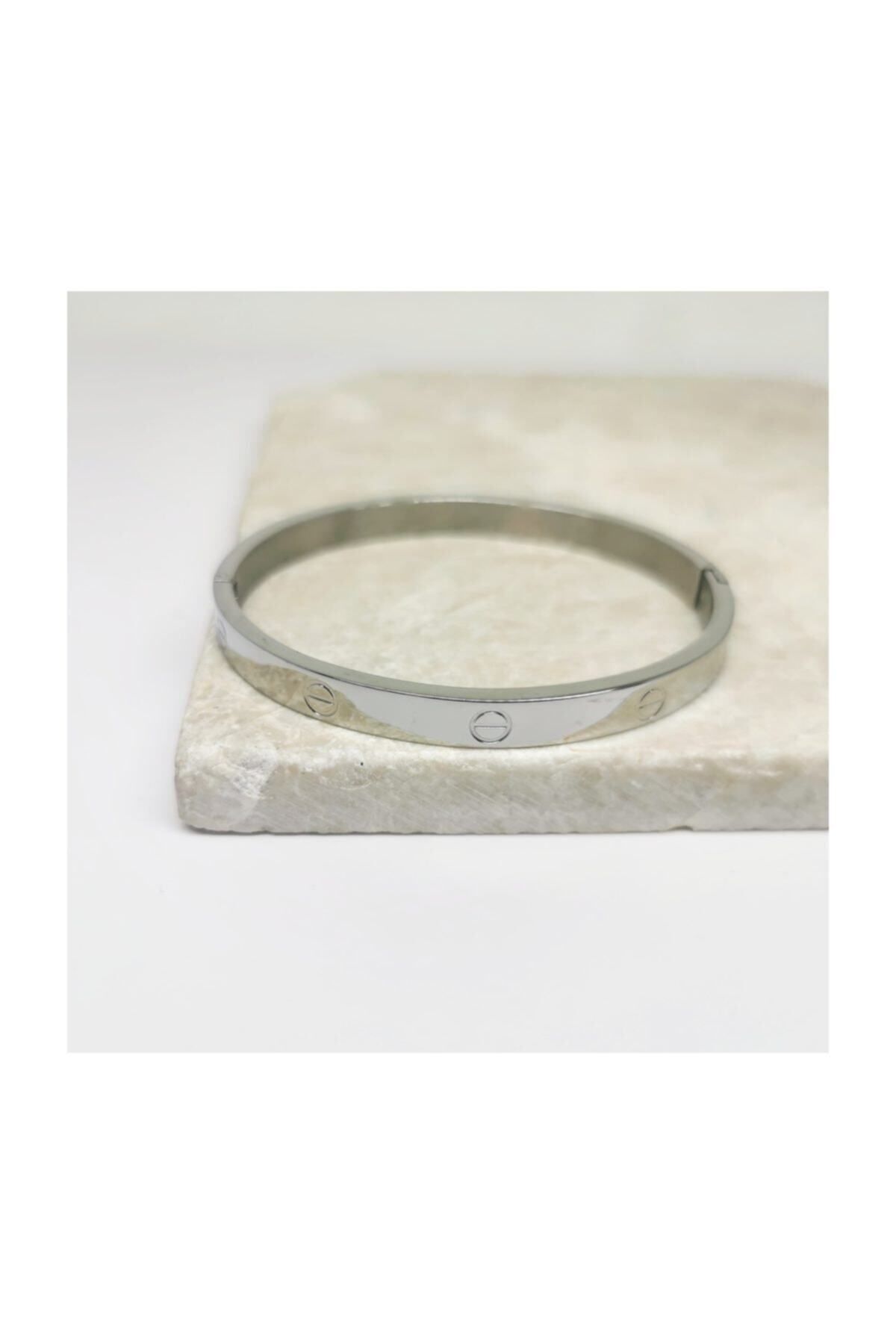 JEWELRY Kadın Gümüş Rengi Kelepçe Bileklik