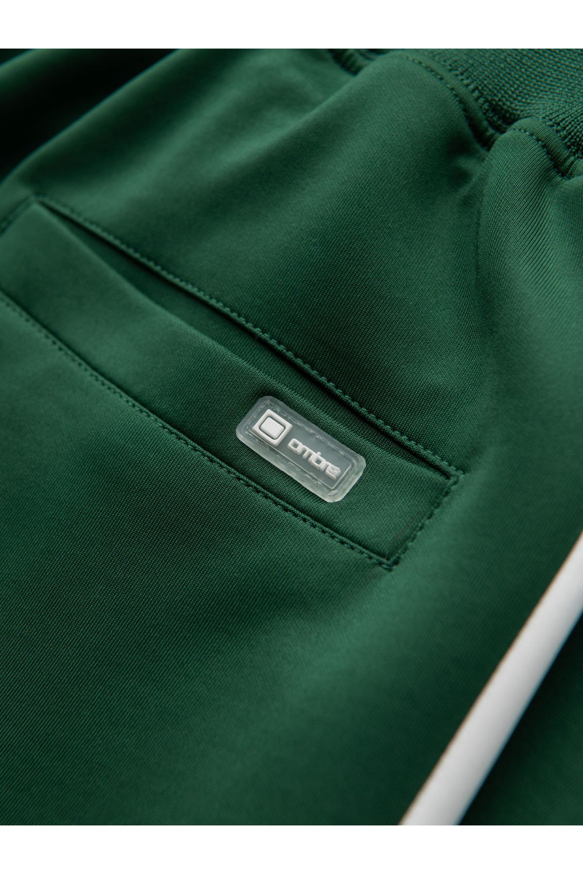 OMBRE-Herren Jogginghose Jogger mit Kontraststreifen - Dunkelgrün V7 OM-PASK-0229 S 11