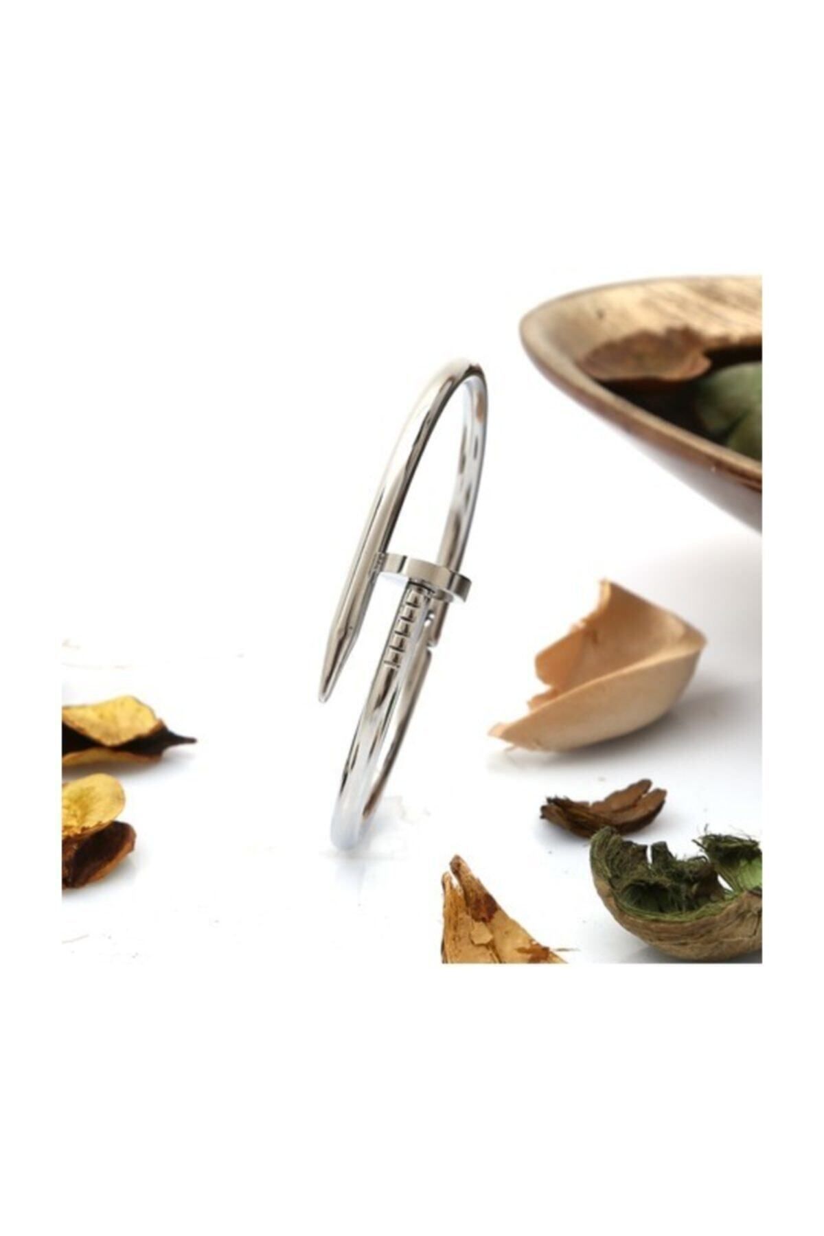 JEWELRY Kadın Çivi Çelik Bileklik 8p35d5 Beyaz