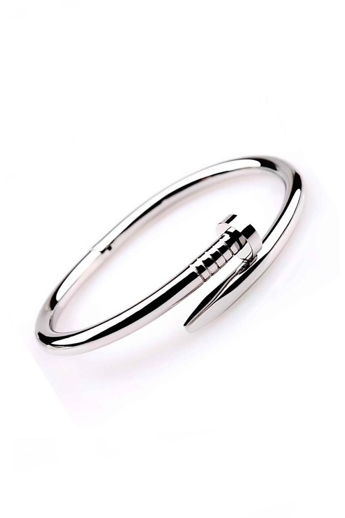 JEWELRY Gümüş Renk Unisex Çivi Bileklik Bs2155