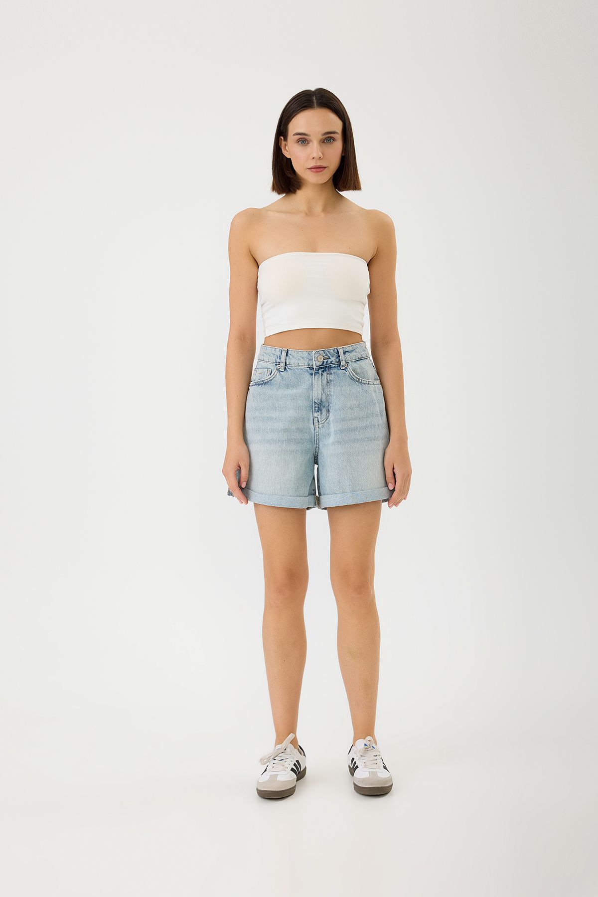 SEVİLEN Katlamalı Paça Denim Şort