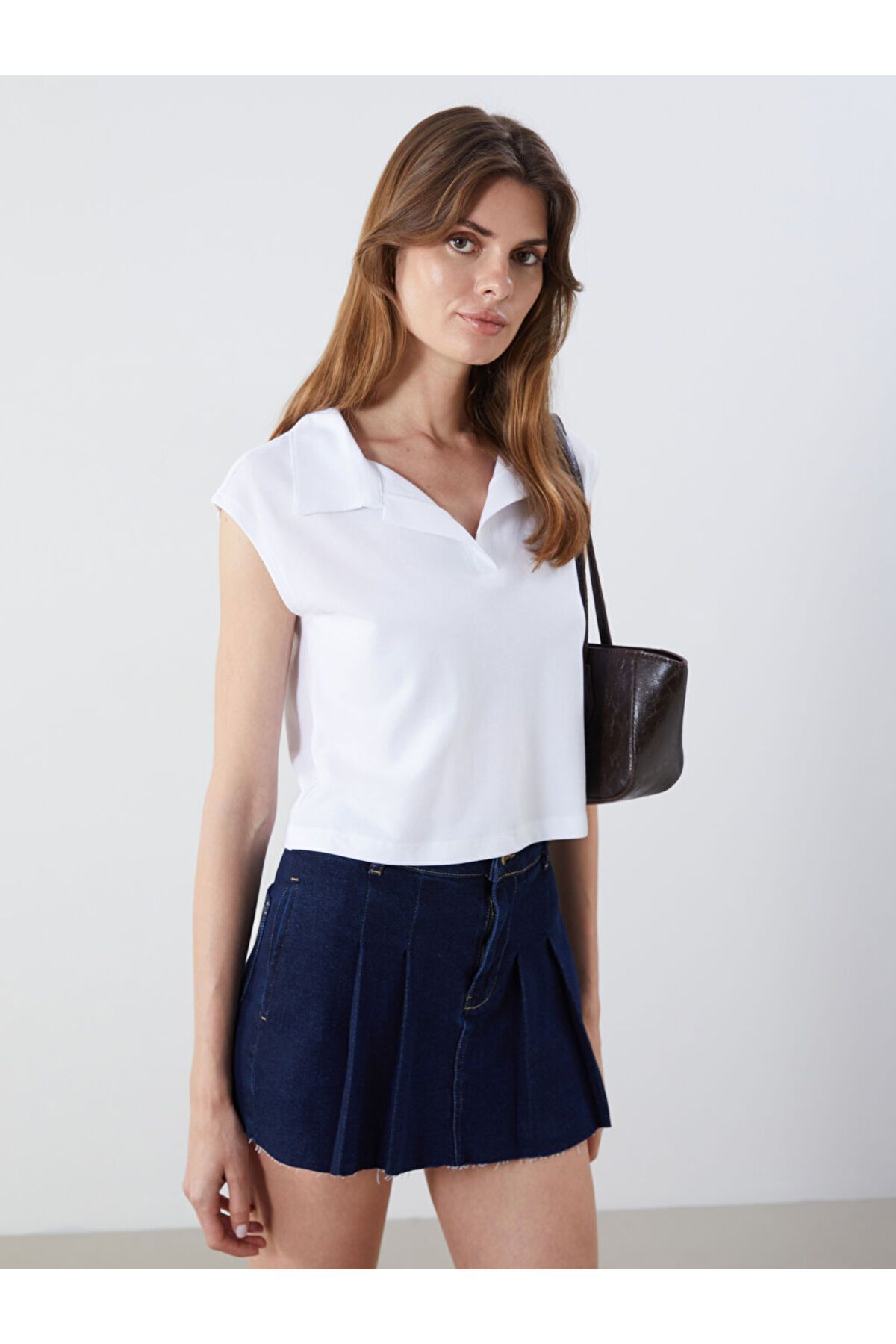LC Waikiki Yeni Sezon Polo Yaka Pike Crop - S5OL92Z8