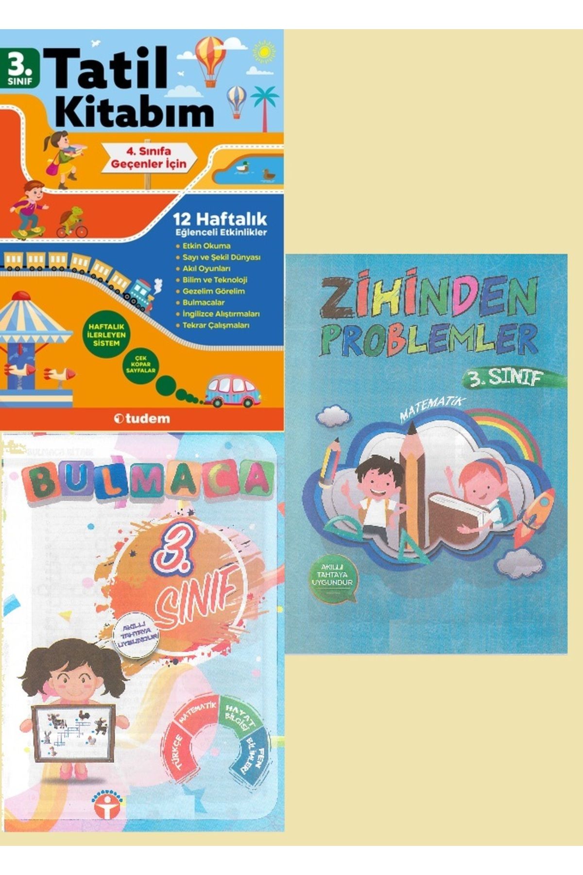 Tudem Yayınları Tudem 3.sınıf Tatil Kitabım 4.sınıf Geçenler Için + BULMACA ZİHİNDEN PROBLEMLER İLAVE