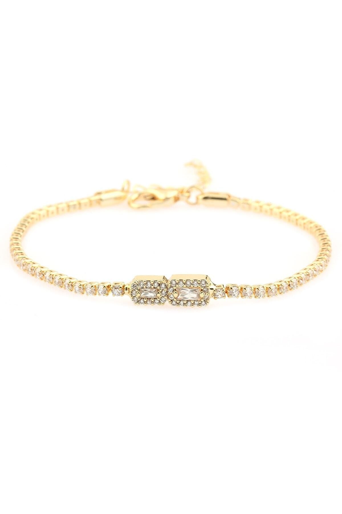 JEWELRY Altın Renk Zirkon Bileklik - 1276