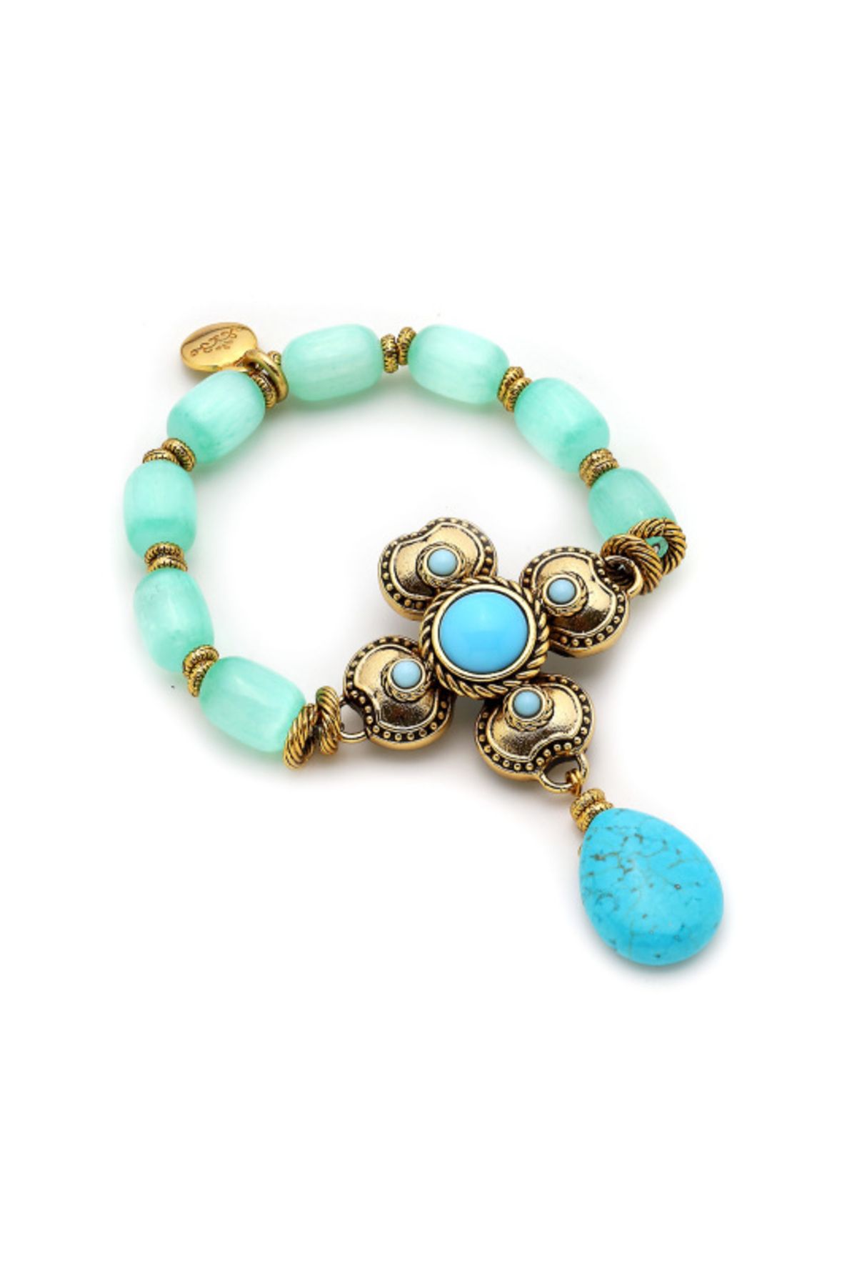 Mon Reve Starry Glow Turkuaz Doğaltaş Yonca Charm Bilezik