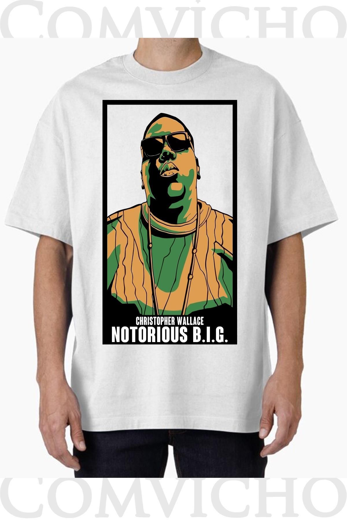 COMVİCHO Unisex biggie v10 Tasarım Baskılı Oversize Tişört