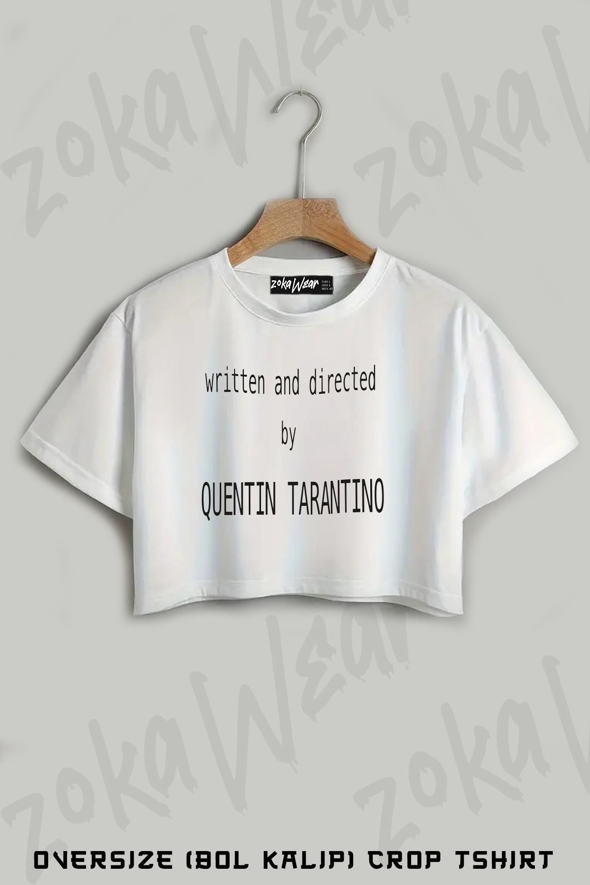 ZOKAWEAR Quentin Tarantino Baskılı Oversize Crop T-Shirt