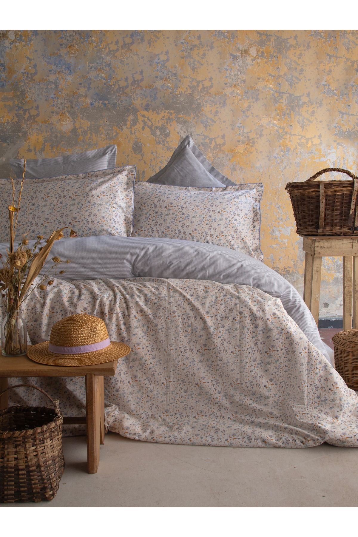 BED LİNE Senses miracle nevresim takımı çift kişilik indigo