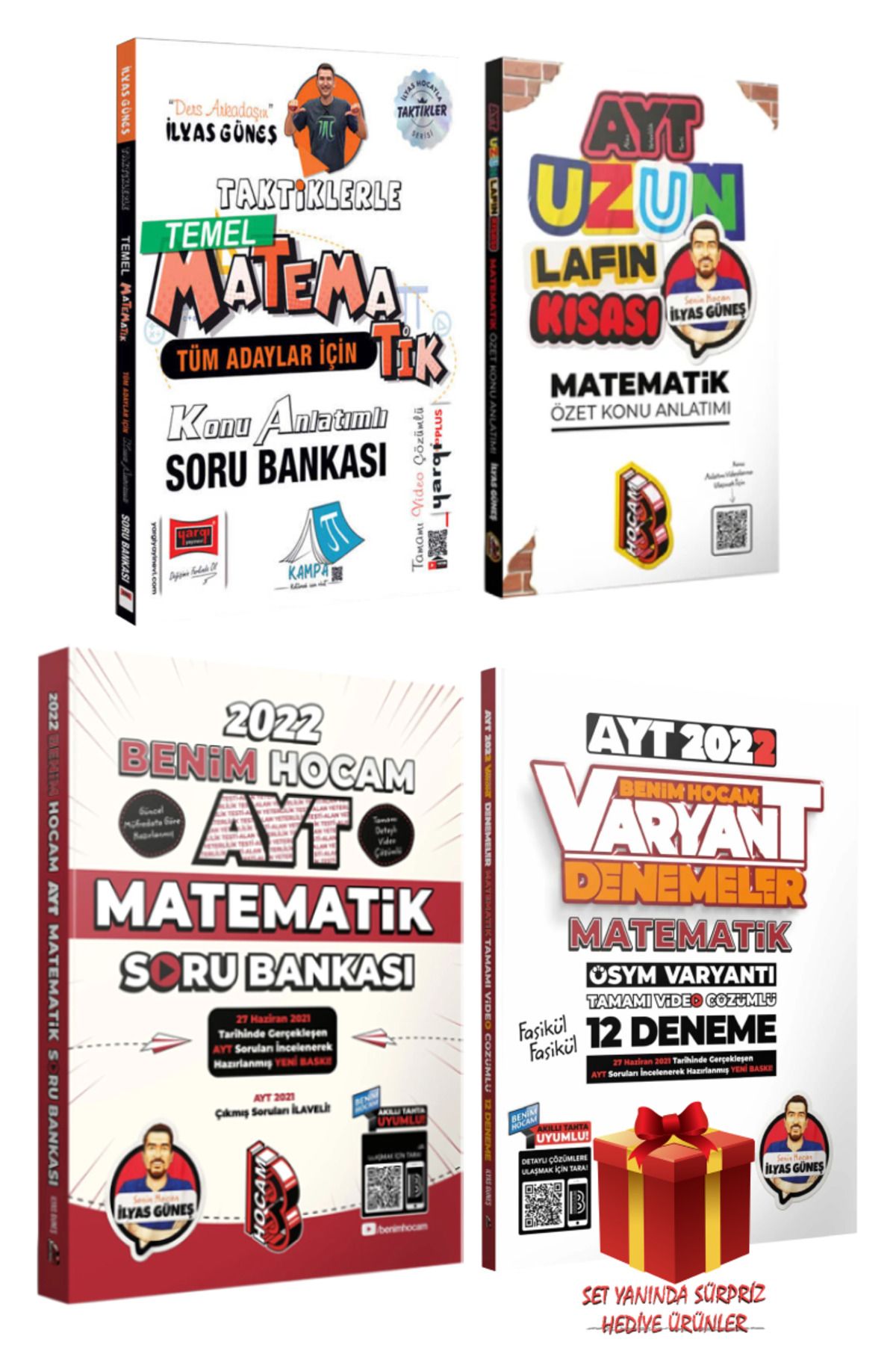 Yargı Yayınları İlyas Güneş Taktiklerle Matematik Konu Anlatımı Soru Bankası+AYT Uzun Lafın Kısası Özet+ Soru+Deneme