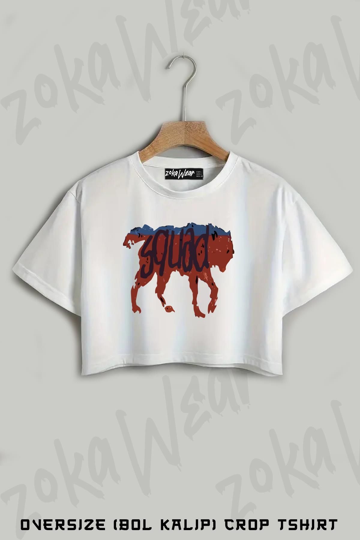 ZOKAWEAR Life is Strange 2,Wolf Squad Baskılı Oversize Crop T-Shirt