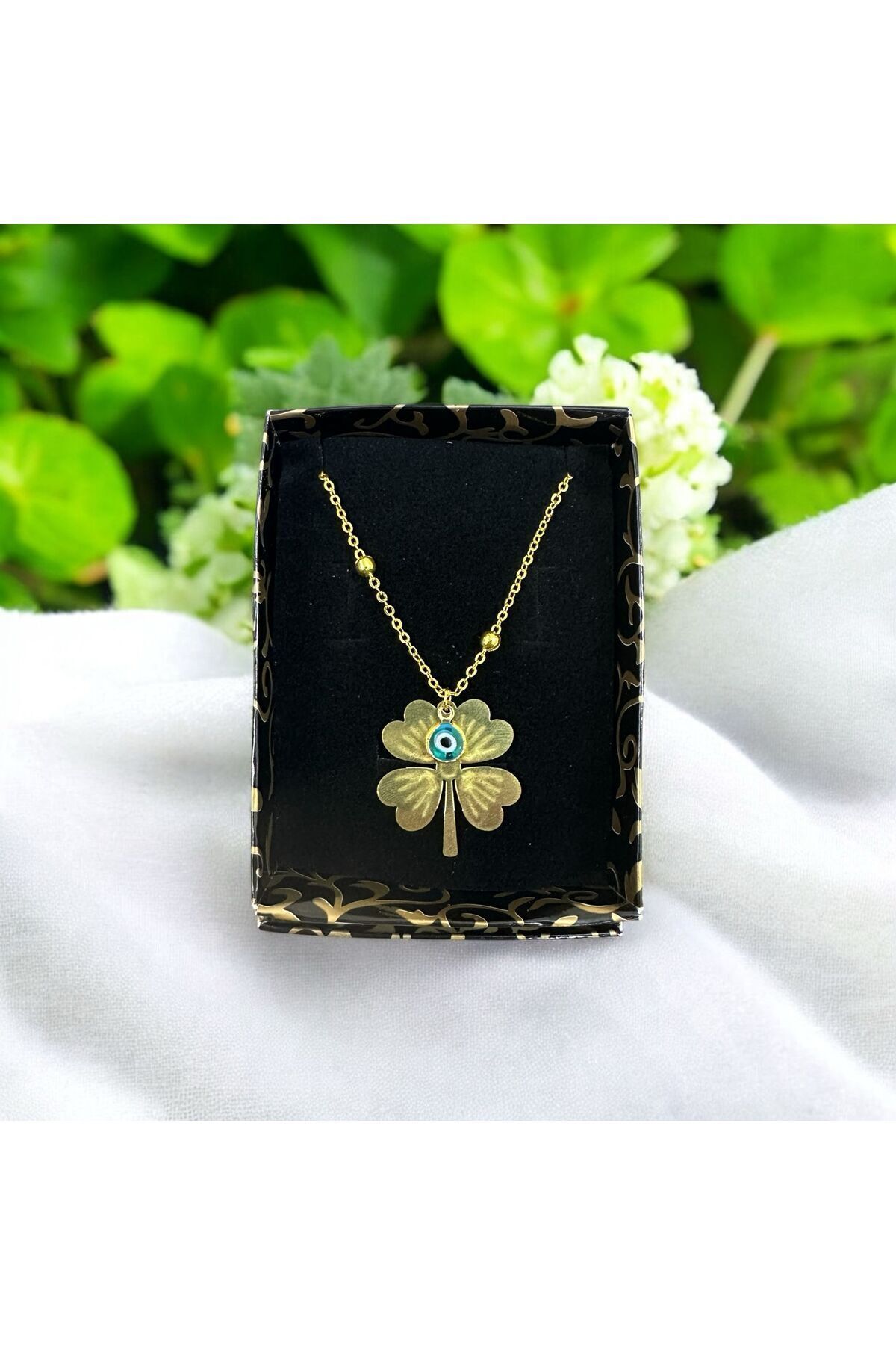 JEWELRY Kolye Çelik Yonca 2 Adet