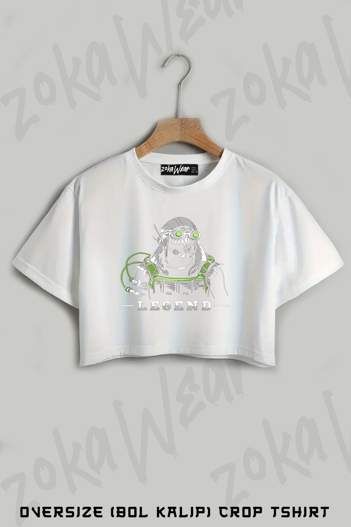 ZOKAWEAR Octane Apex Legends Baskılı Oversize Crop T-Shirt