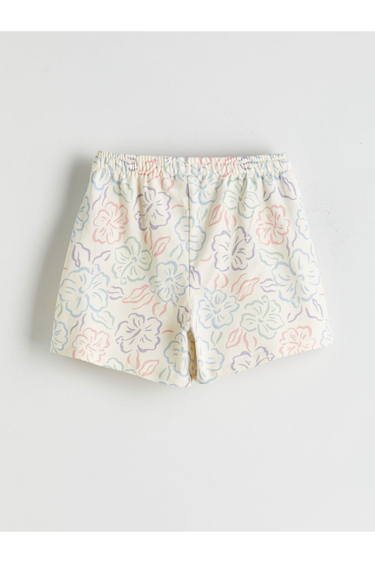 LC Waikiki-Sparkling Selections from Shining Store |   Ecru Girl's Shorts with Elastic Waist 2