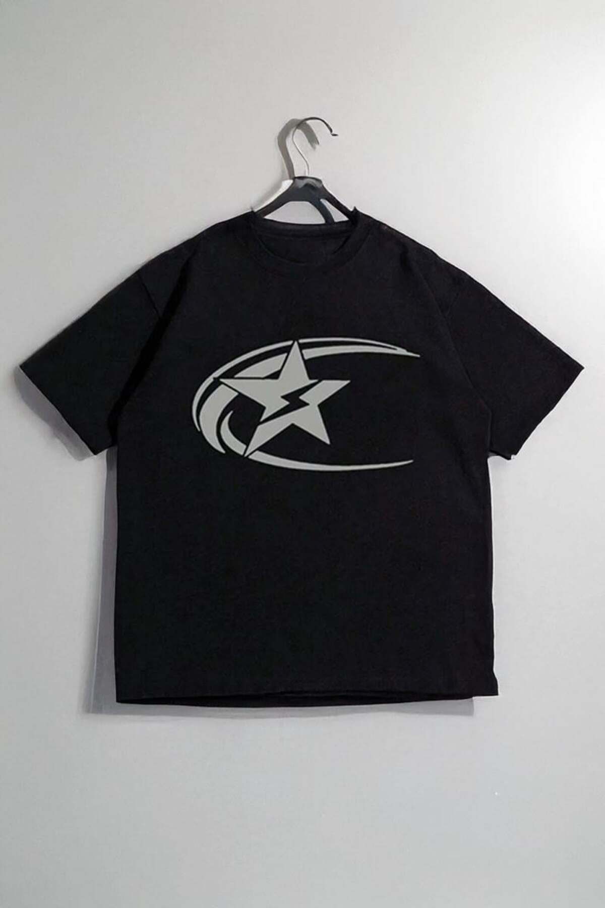 Köstebek Siyah Cosmos Star Graphic Unisex T-shirt