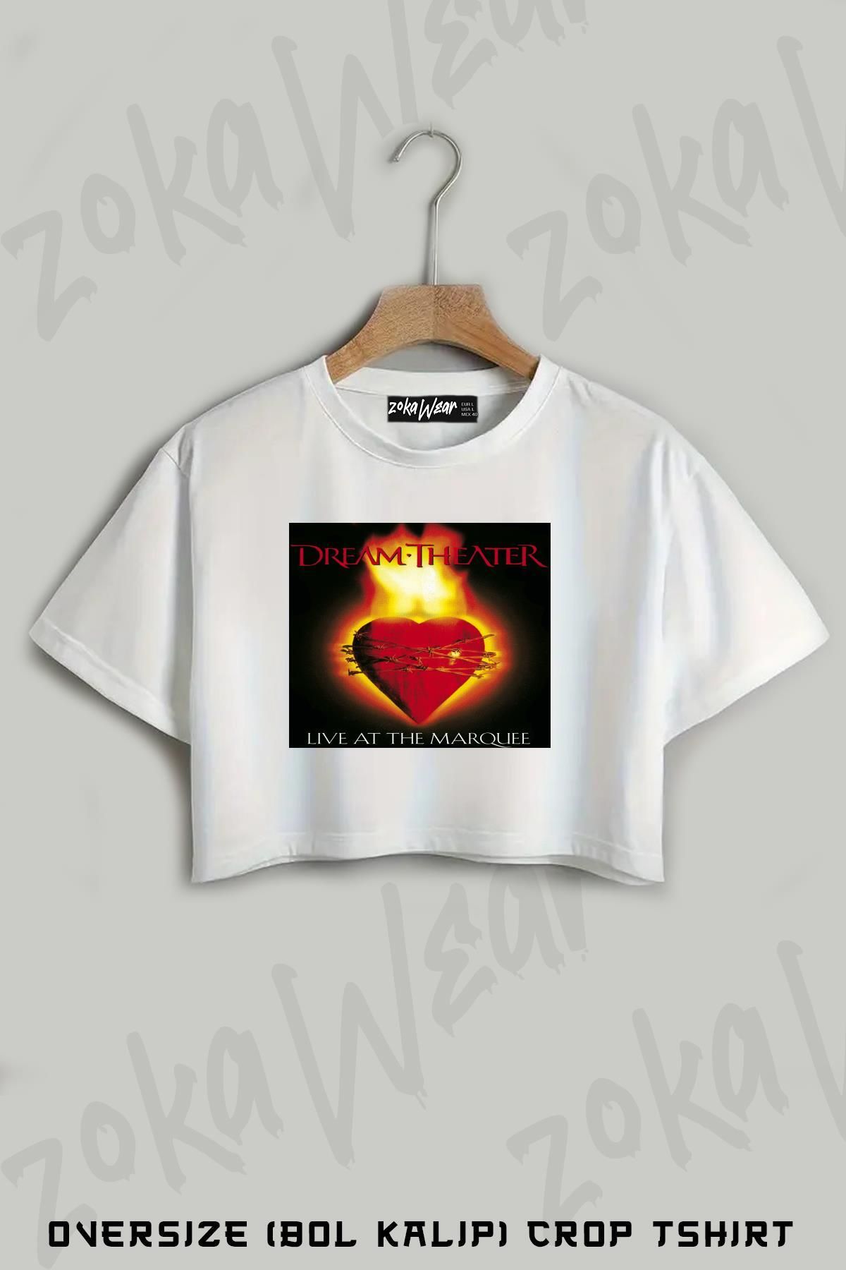 ZOKAWEAR Dream Theater Marquee Baskılı Oversize Crop T-Shirt