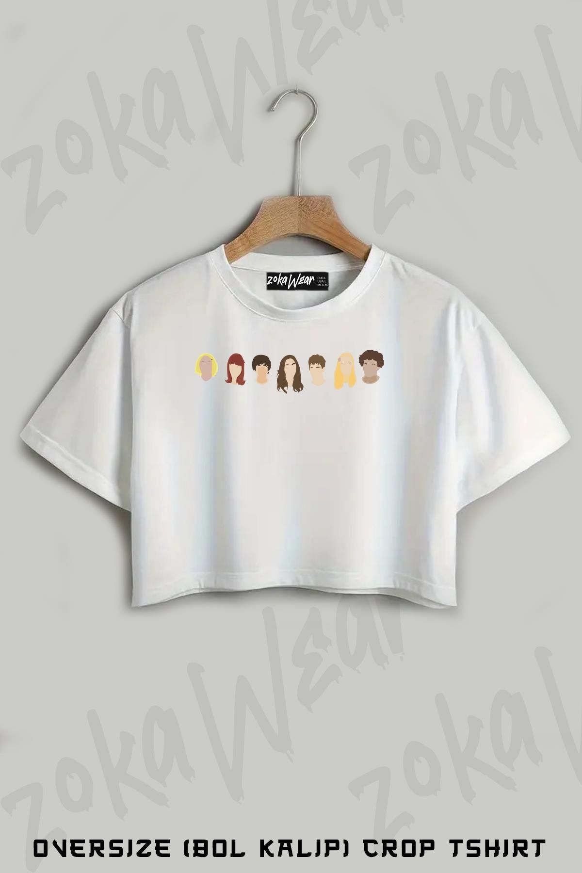 ZOKAWEAR Skins2 Baskılı Oversize Crop T-Shirt