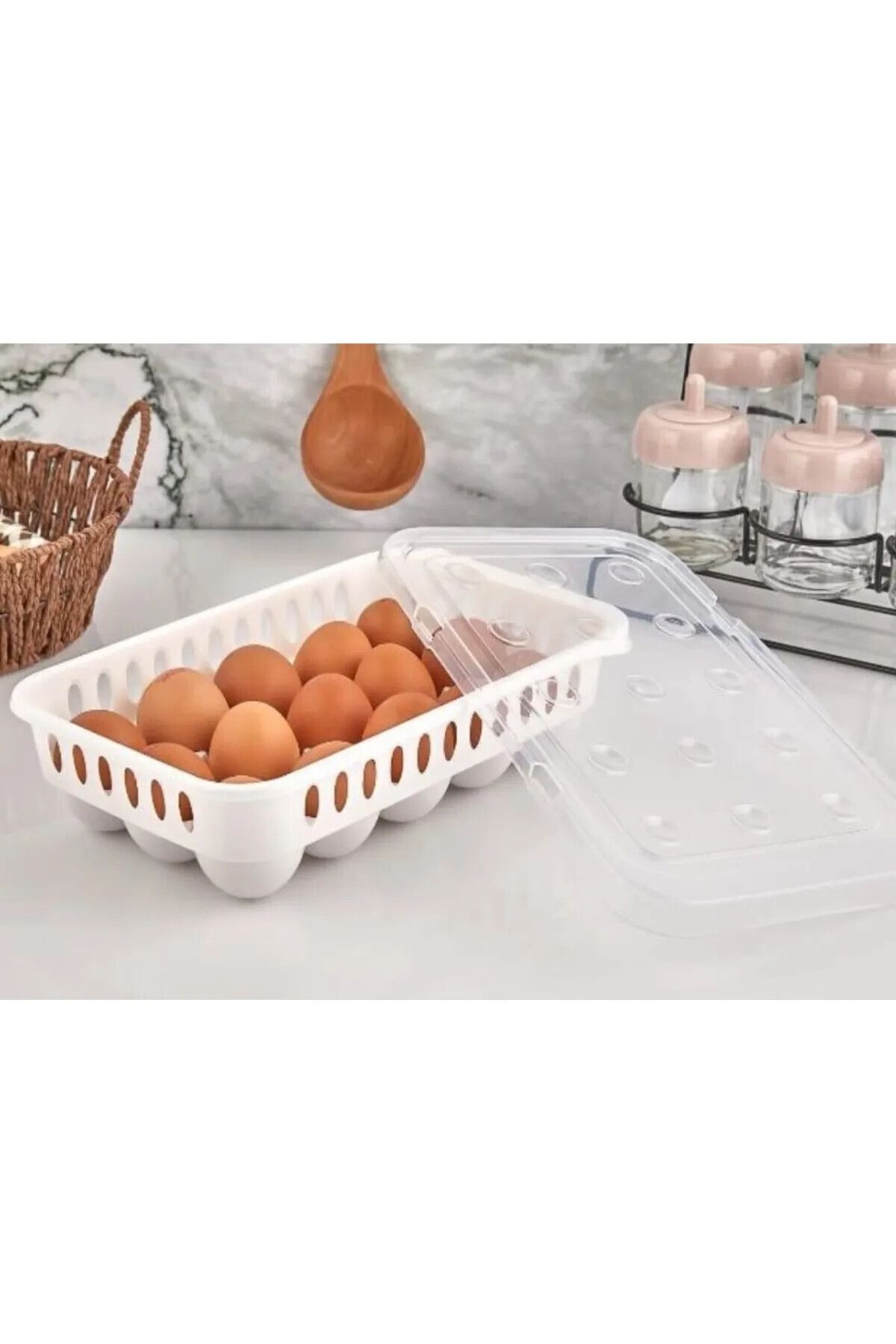 ALMITAL Yumurta saklama kabı 15'li 1 adet , Steril yumurtalık, Kapaklı yumurta organizeri