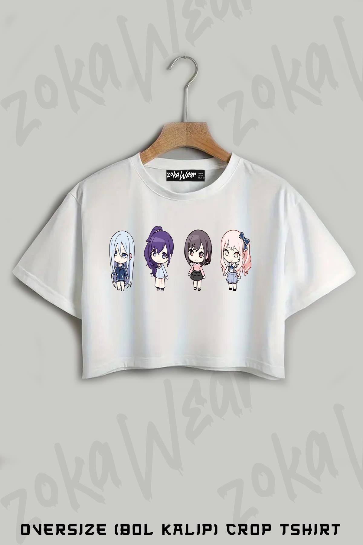 ZOKAWEAR Nightcord At Baskılı Oversize Crop T-Shirt