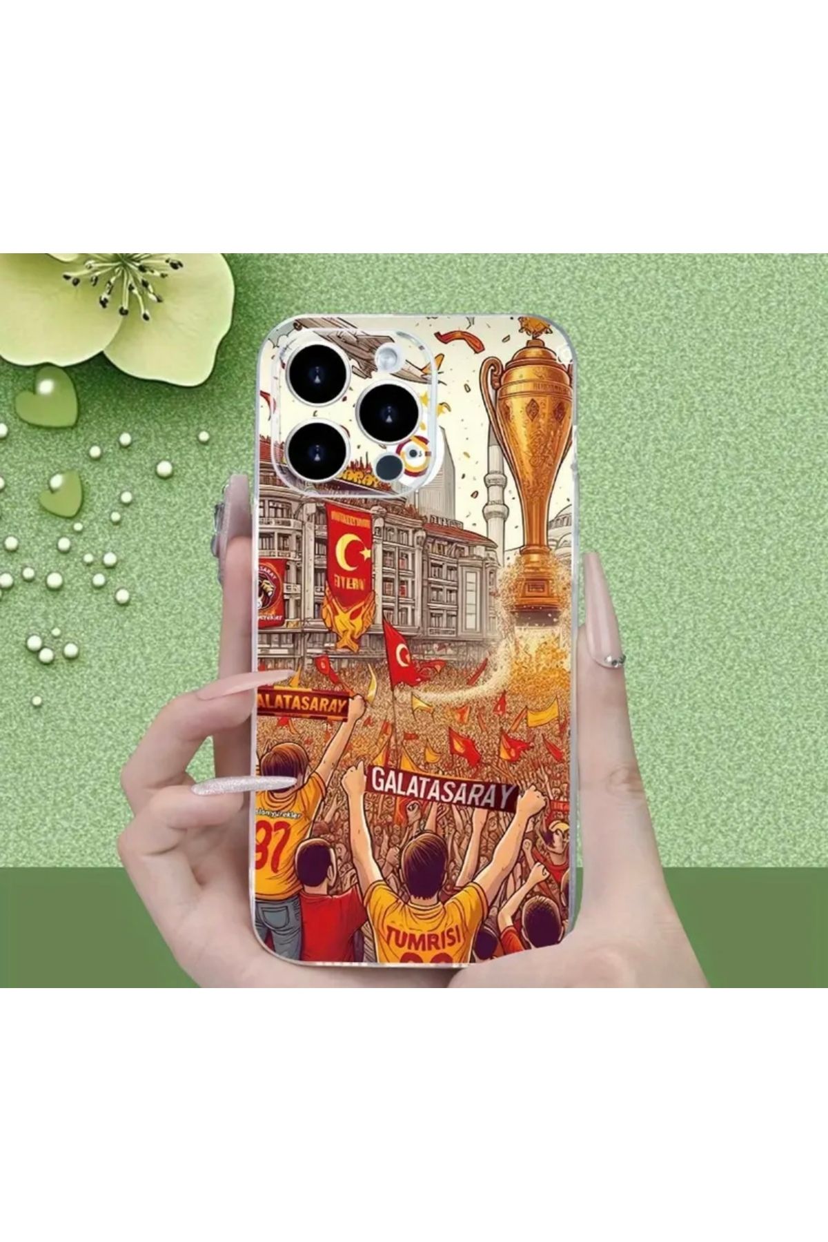 SEM STORE İPHONE 16 PRO UYUMLU SARI KIRMIZI SİLİKON KILIF