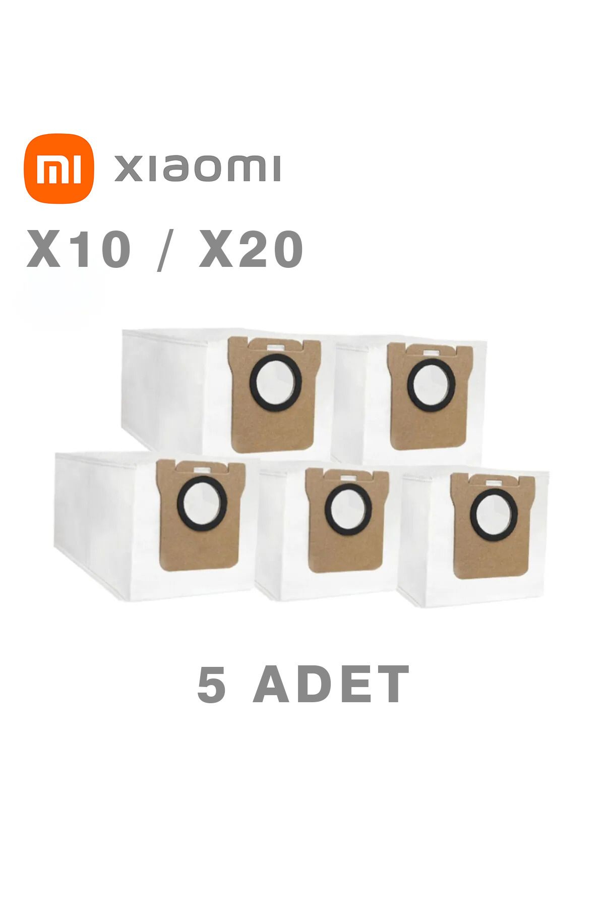Kleen Xiaomi X10 Ve X20 Robot Süpürge Modeli Uyumlu Toz Torbası 5 Adet