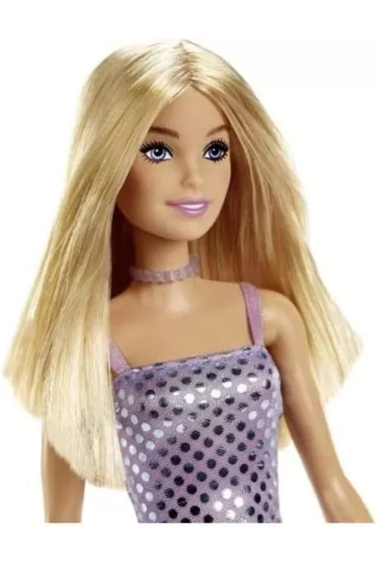 Barbie-BARBIE DOLL BRIGHT OUTFIT BLONDE WITH PURPLE DRESS 2