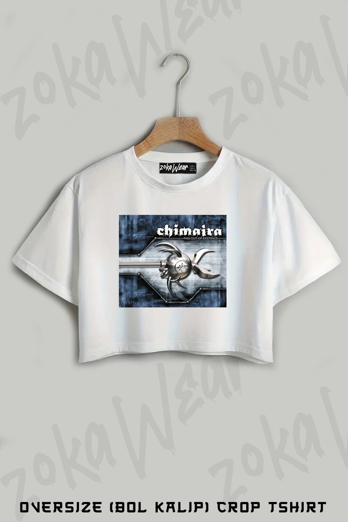 ZOKAWEAR Chimaira Baskılı Oversize Crop T-Shirt