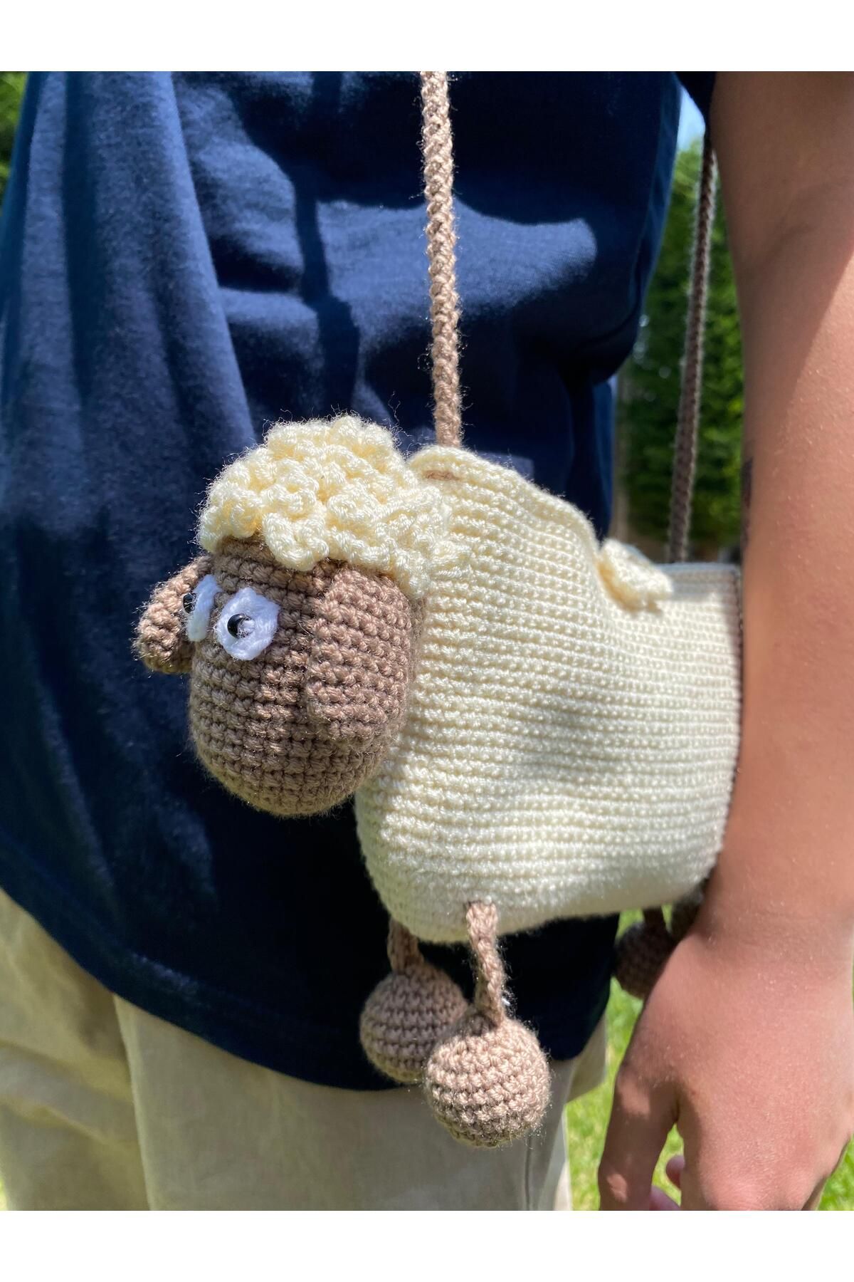 Innovate Store El yapımı Amigurumi Sevimli Koyun Omuz Çantası