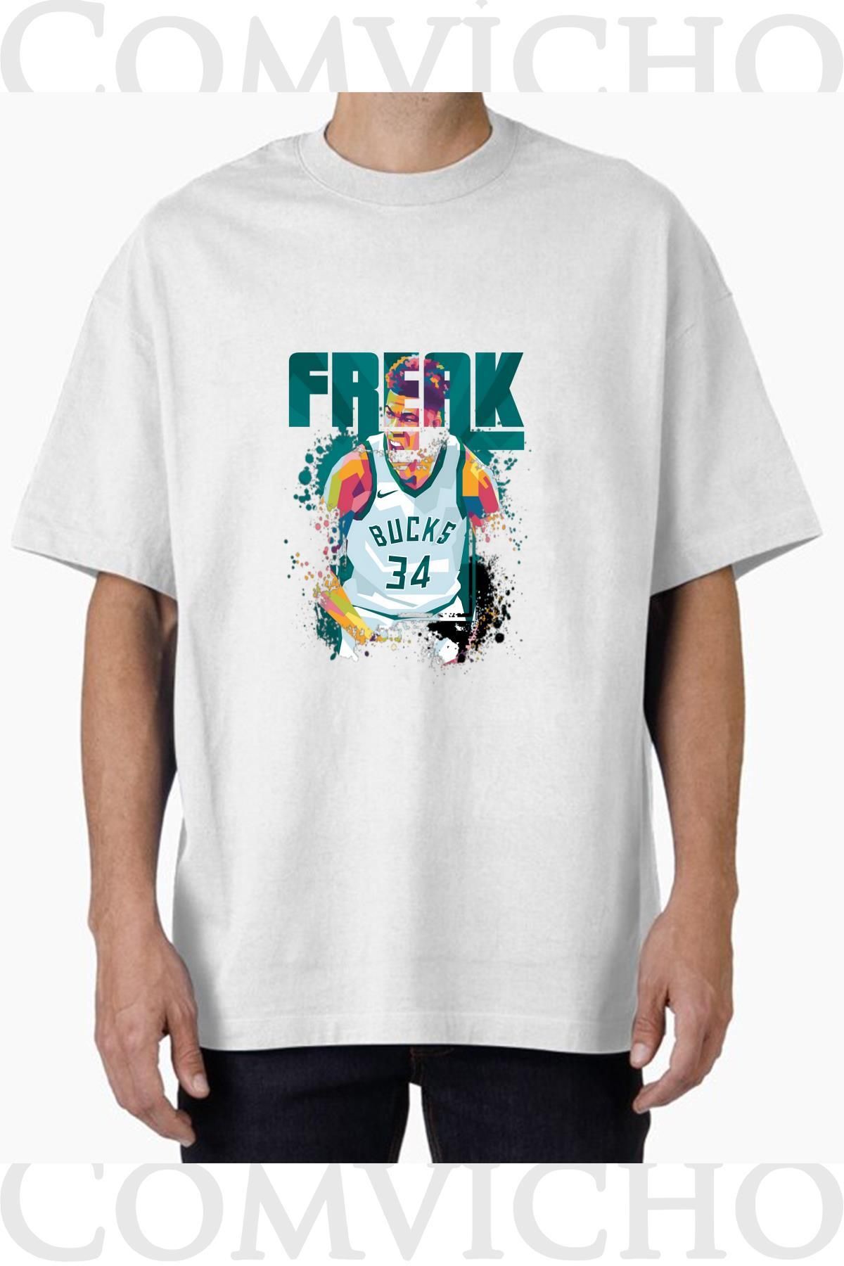 COMVİCHO Unisex freak v1 Tasarım Baskılı Oversize Tişört