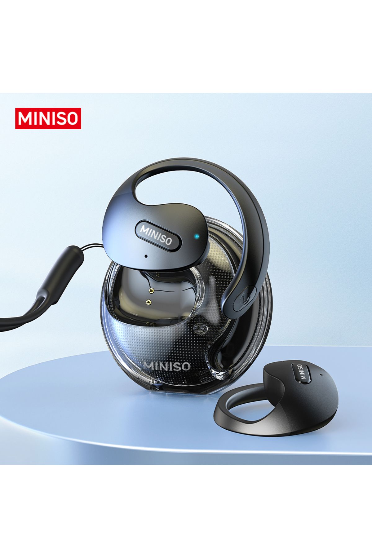 Choice1-Black MINISO X15 PRO OWS Bluetooth Headset 5.4 Bluetooth EarphonesButton Control Noise Cancelling E 1