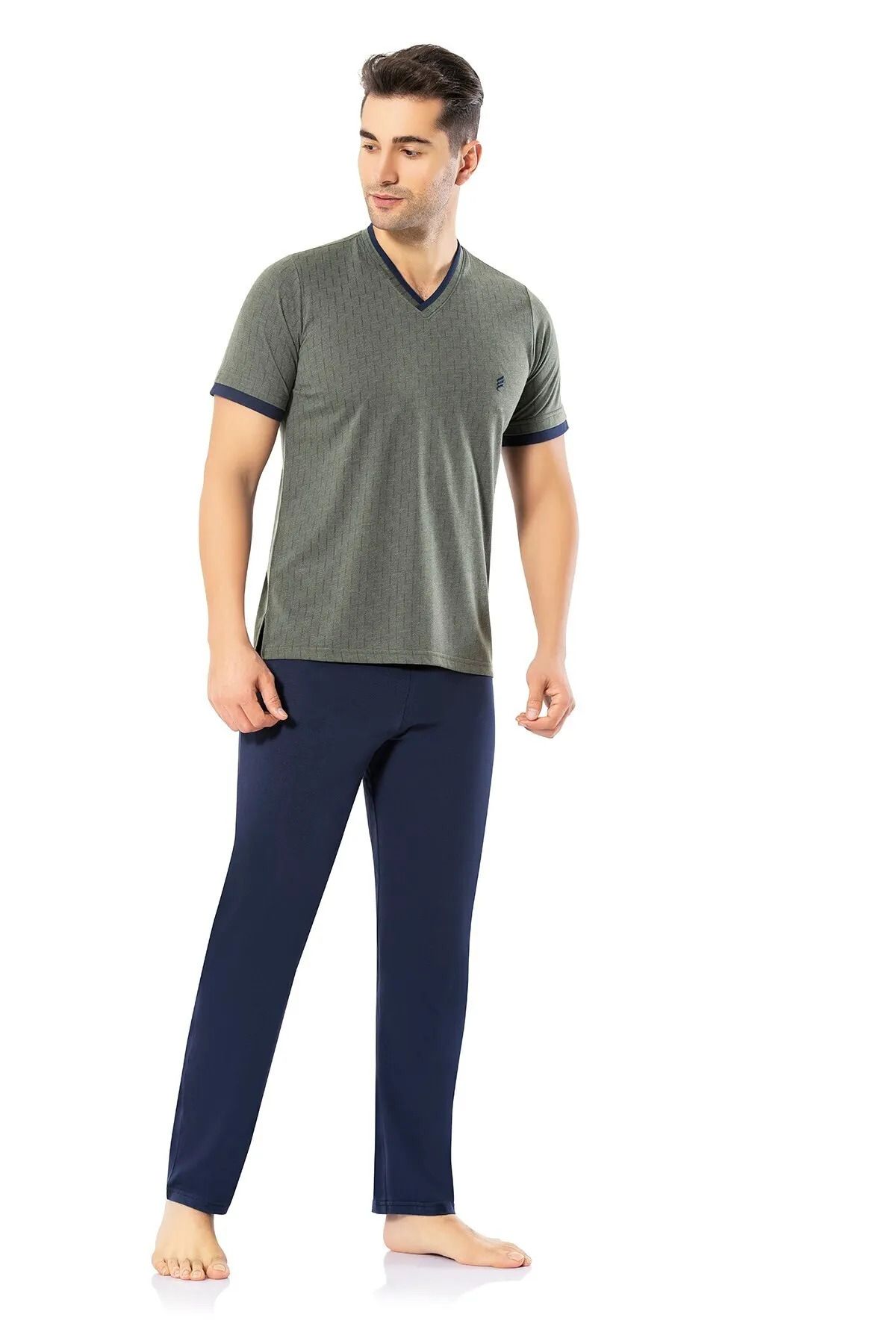 Erdem Yeşil Erkek Yazlık Pijama Takımı