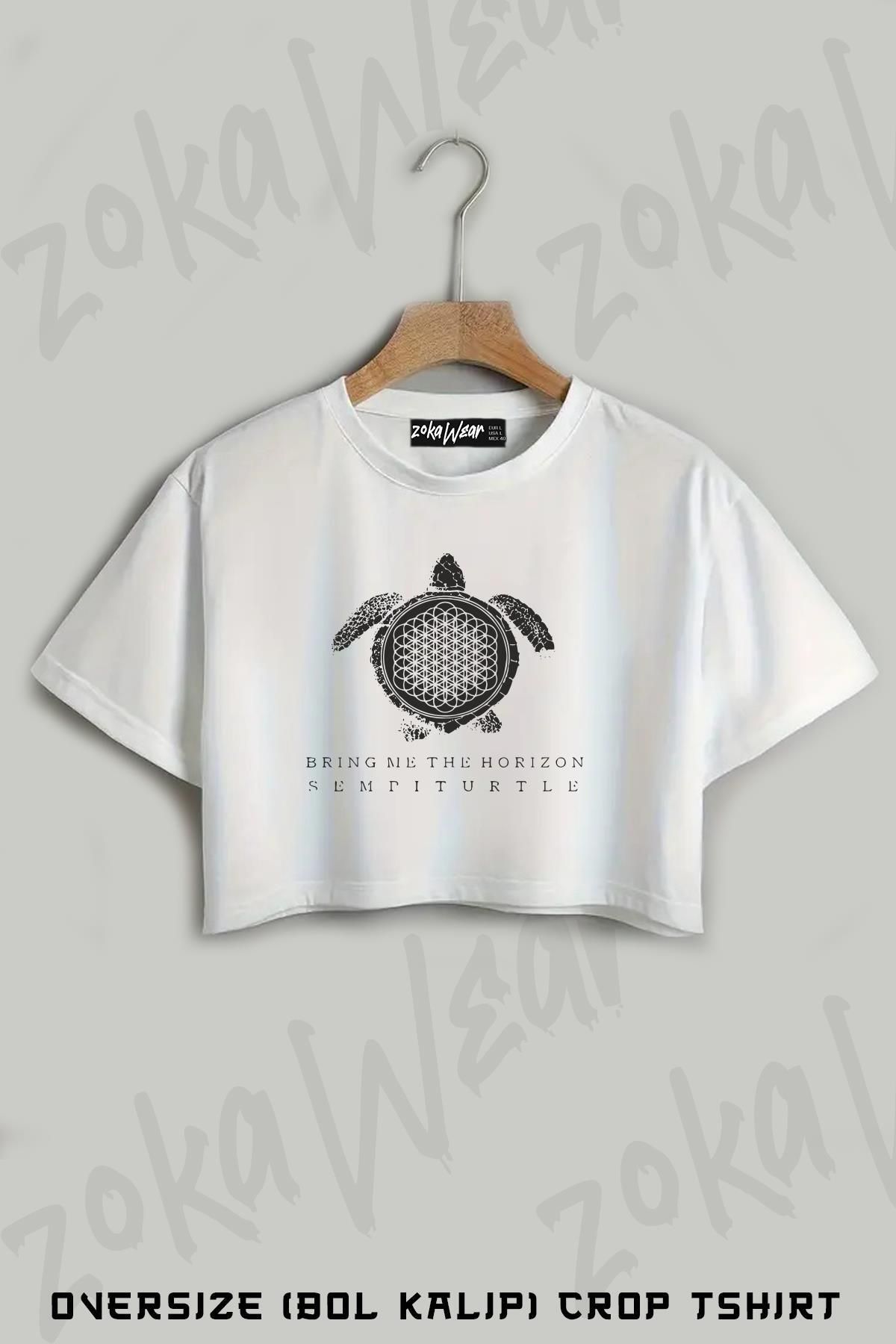 ZOKAWEAR Bring Me The Horizon v2 Baskılı Oversize Crop T-Shirt