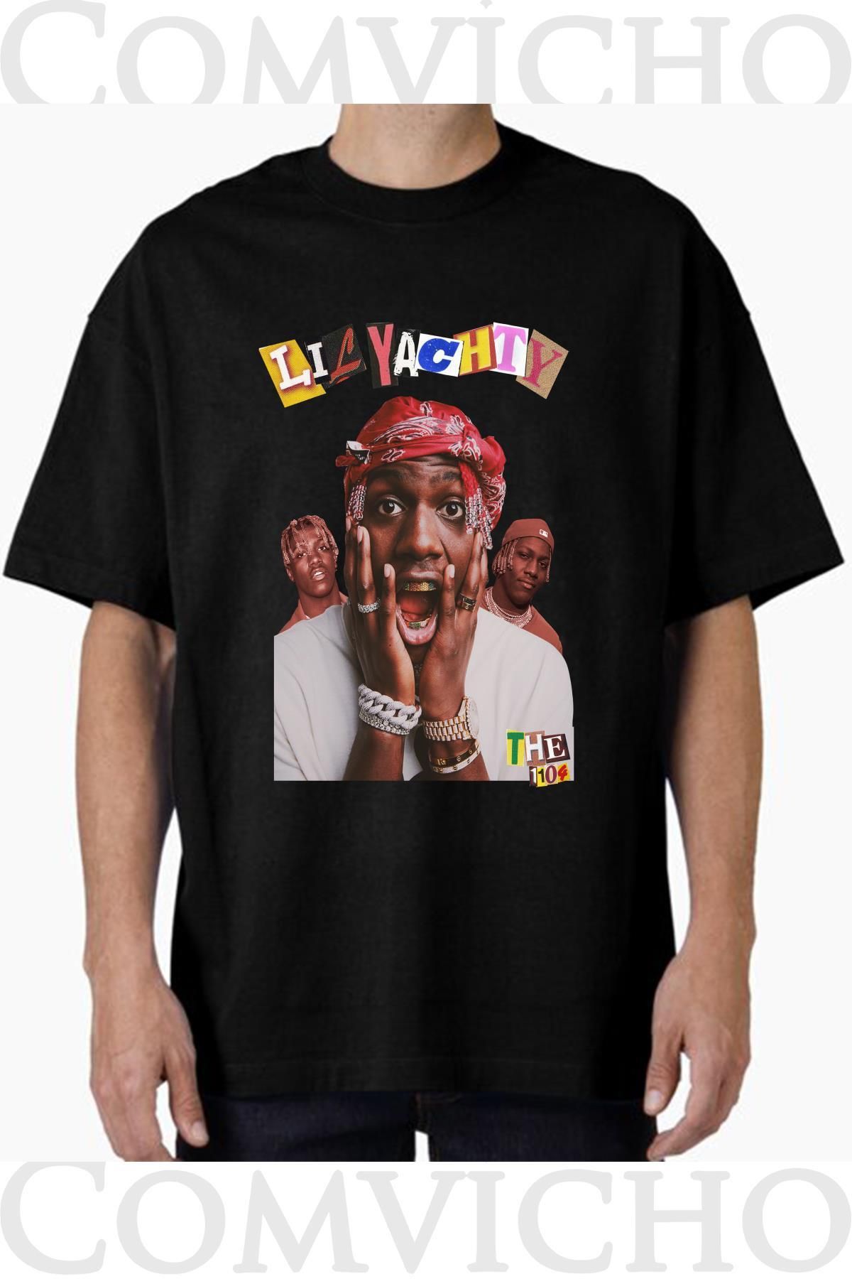 COMVİCHO Unisex lıl yachty v2 Tasarım Baskılı Oversize Tişört