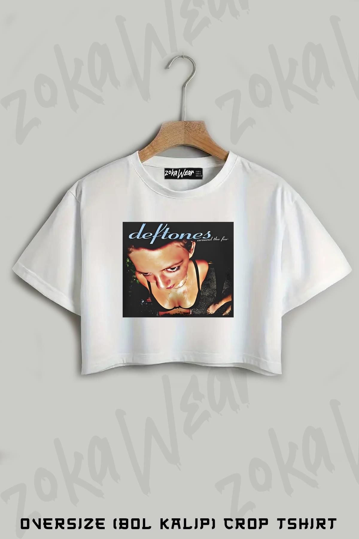 ZOKAWEAR Deftones Baskılı Oversize Crop T-Shirt