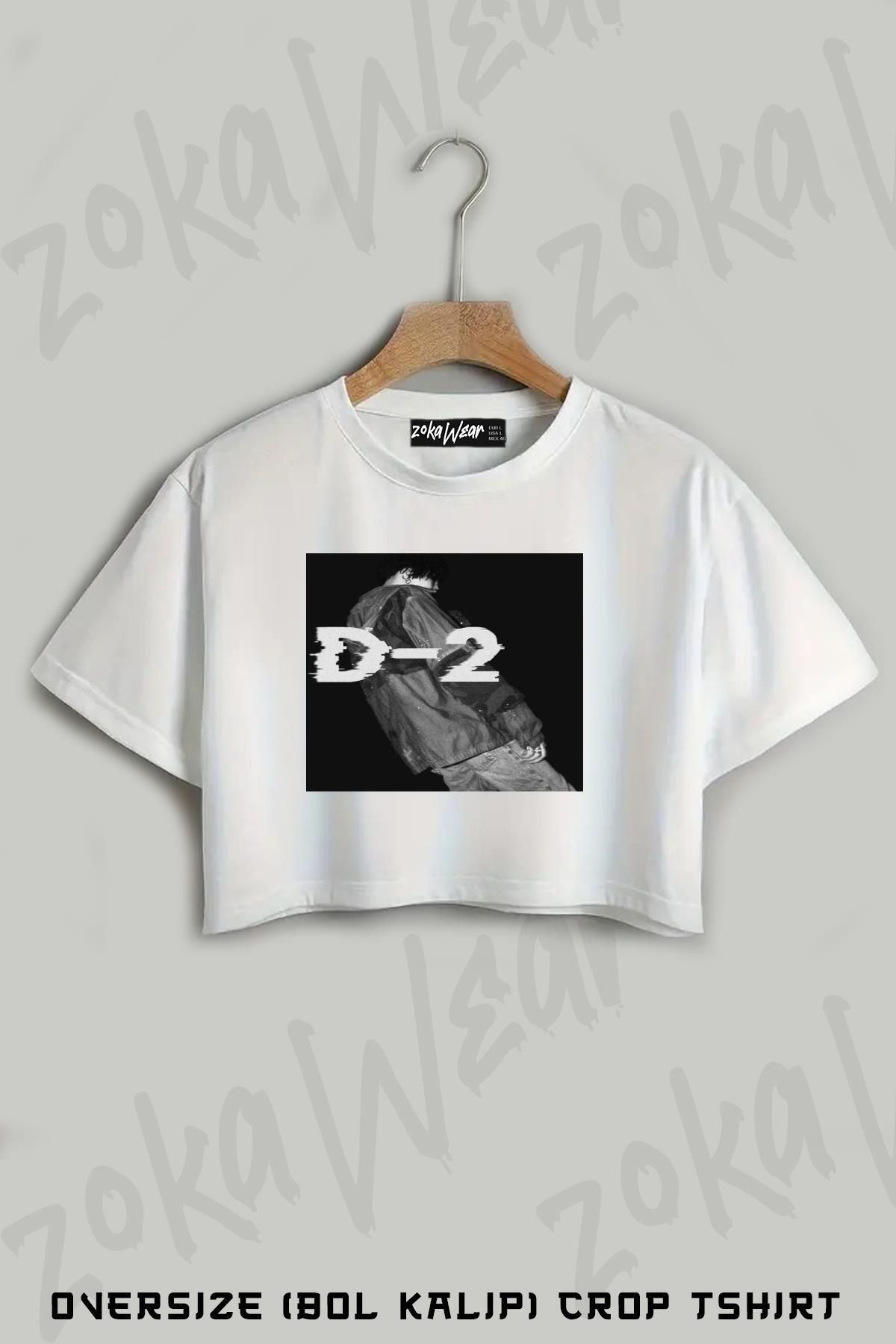 ZOKAWEAR Agust D (D 2) Album Baskılı Oversize Crop T-Shirt