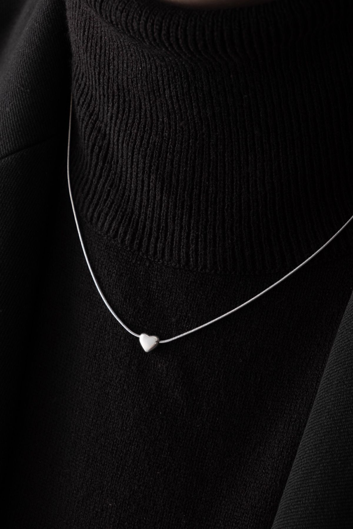 JEWELRY Çelik Minik Kalp Kolye Kararmaz 40cm 5cm