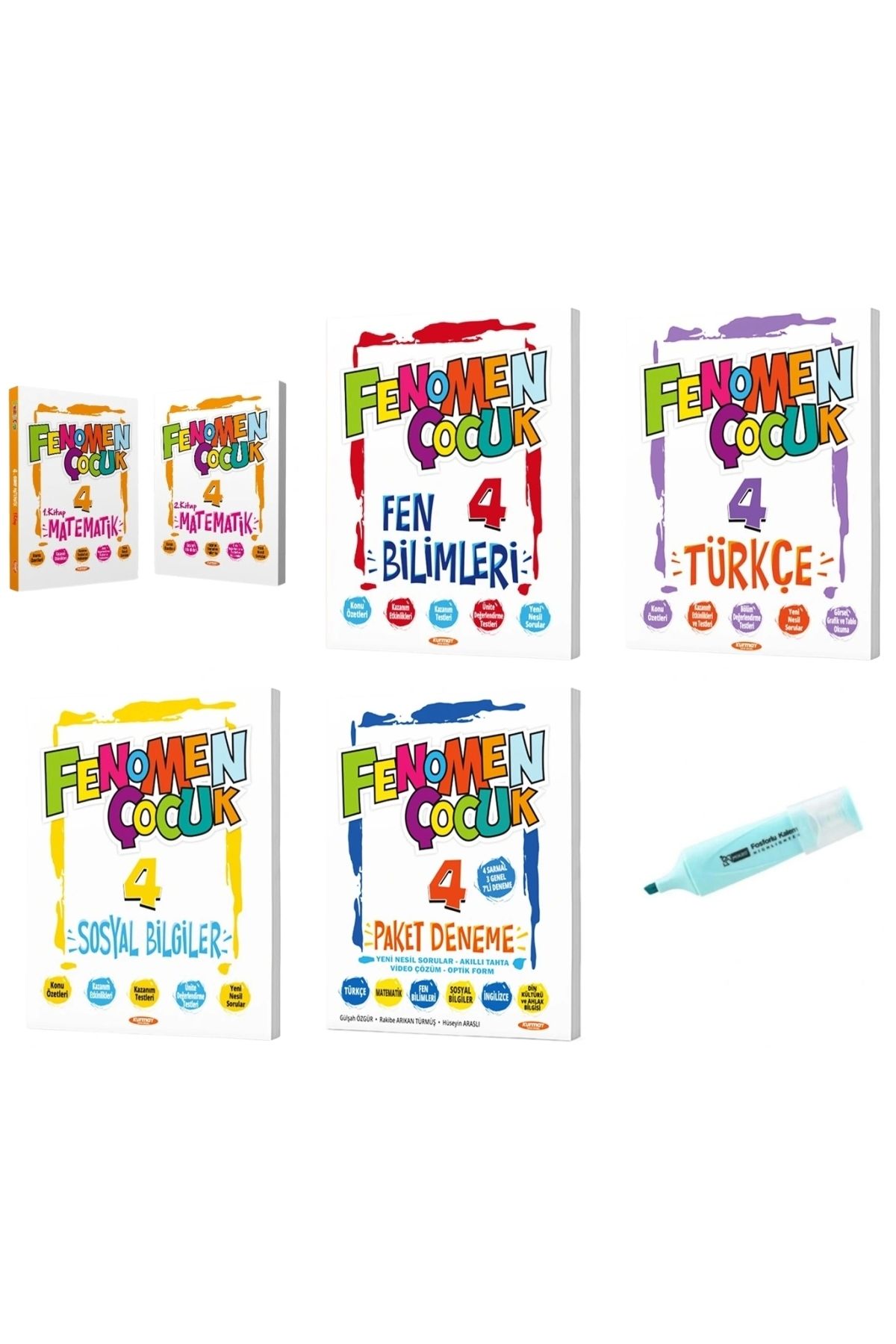 Fenomen Yayıncılık 4.Sınıf Matematik-1-2 Fen Türkçe Sosyal Soru Bankası+Paket deneme