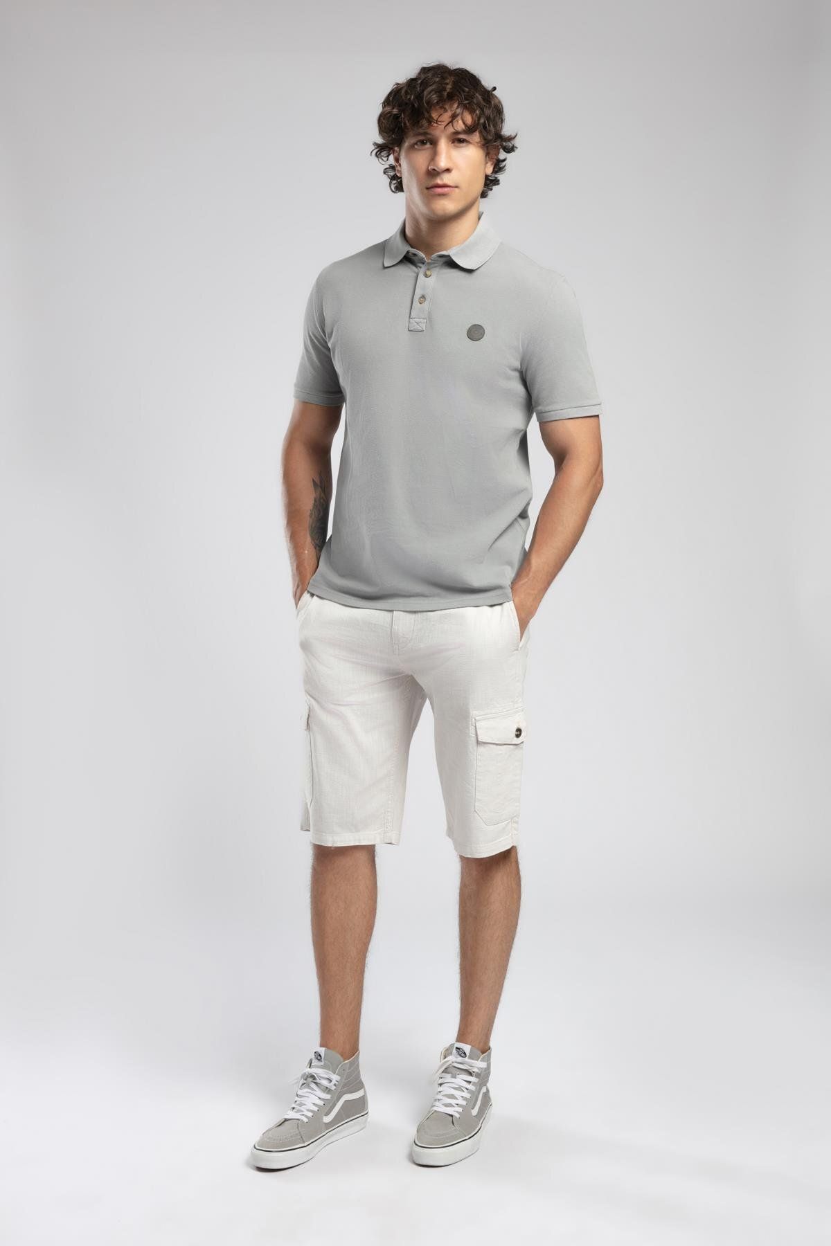Lee Cooper Man 1 Erkek %100 Pamuk Dokuma Şort Ekru