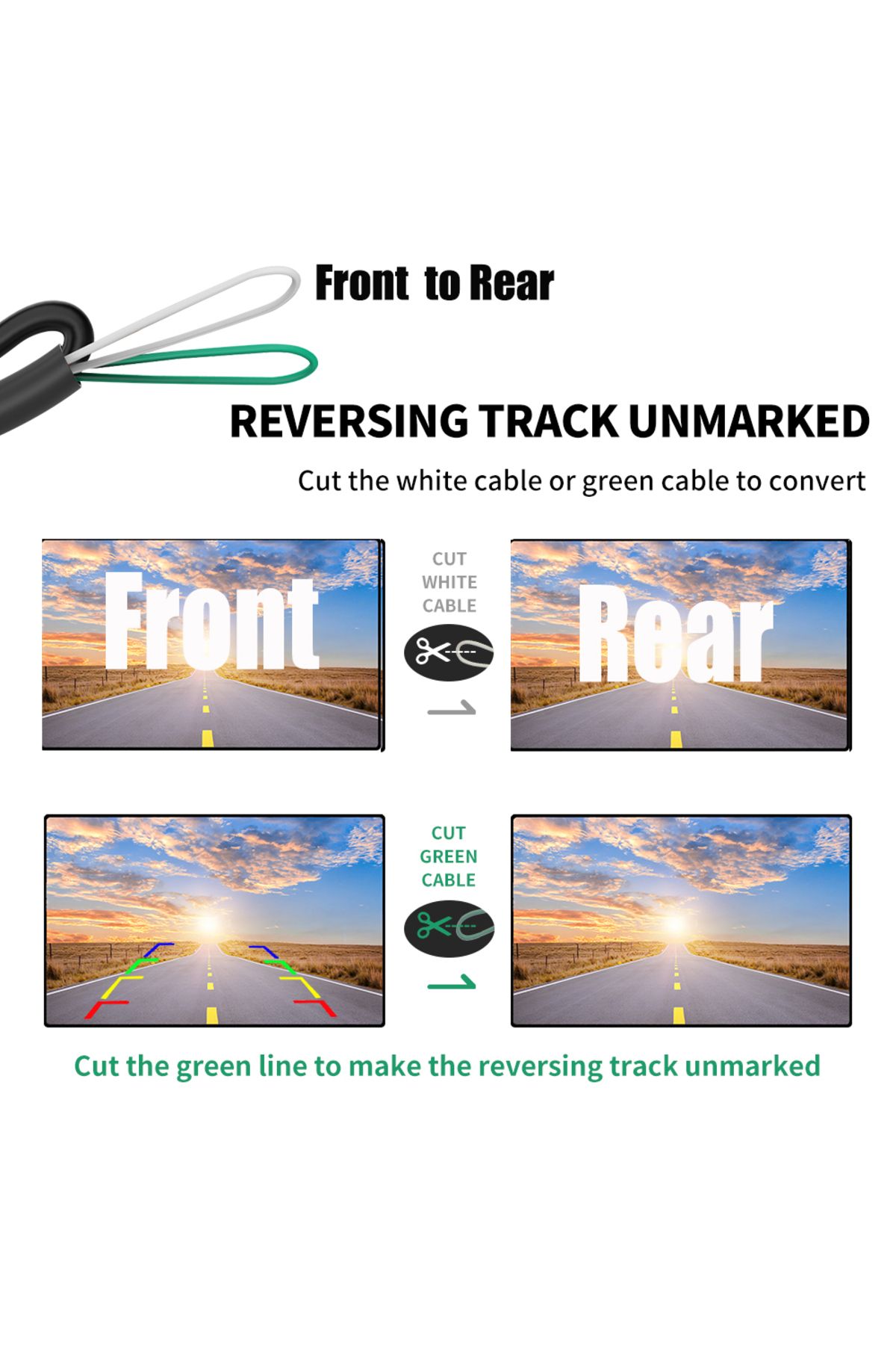 Choice-Orange Car Front or Rear View Camera Wide Angle Reverse Parking Waterproof CCD Auto Backup Monitor U 5