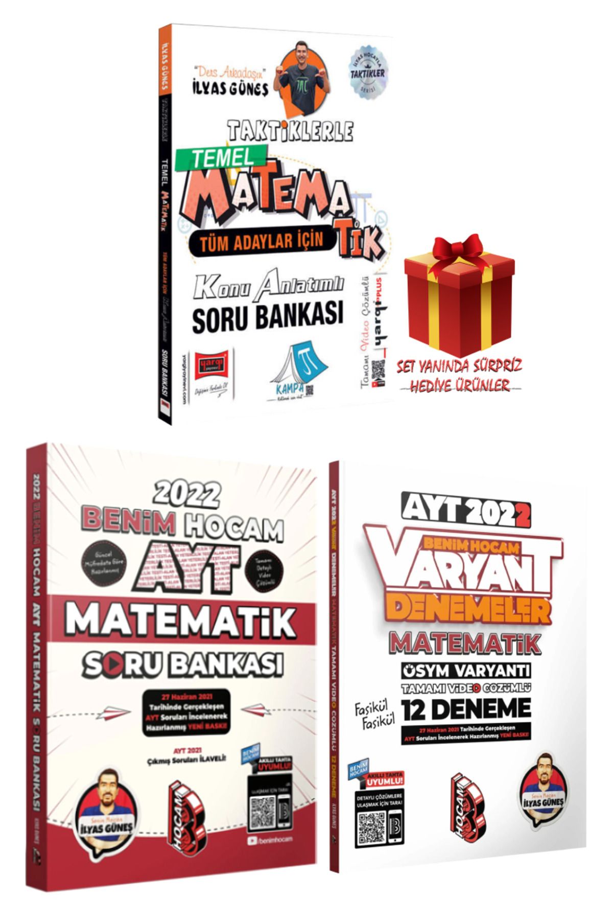 Yargı Yayınları İlyas Güneş Taktiklerle Matematik Konu Anlatımlı Soru Bankası+ Soru Bankası+ Varyant 12 Deneme