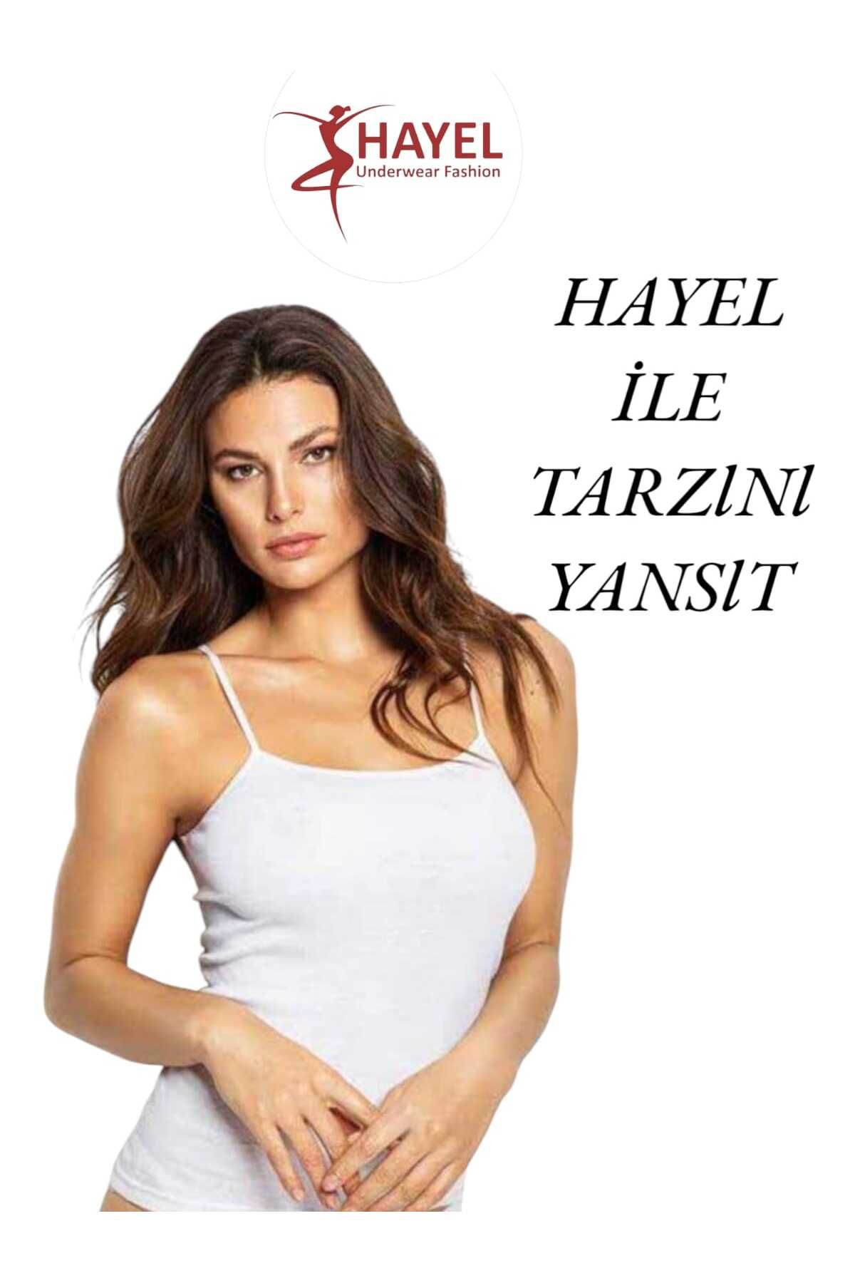 HAYEL 1 Adet Siyah Beyaz Ten Rengi Kadın Askıı Atlet