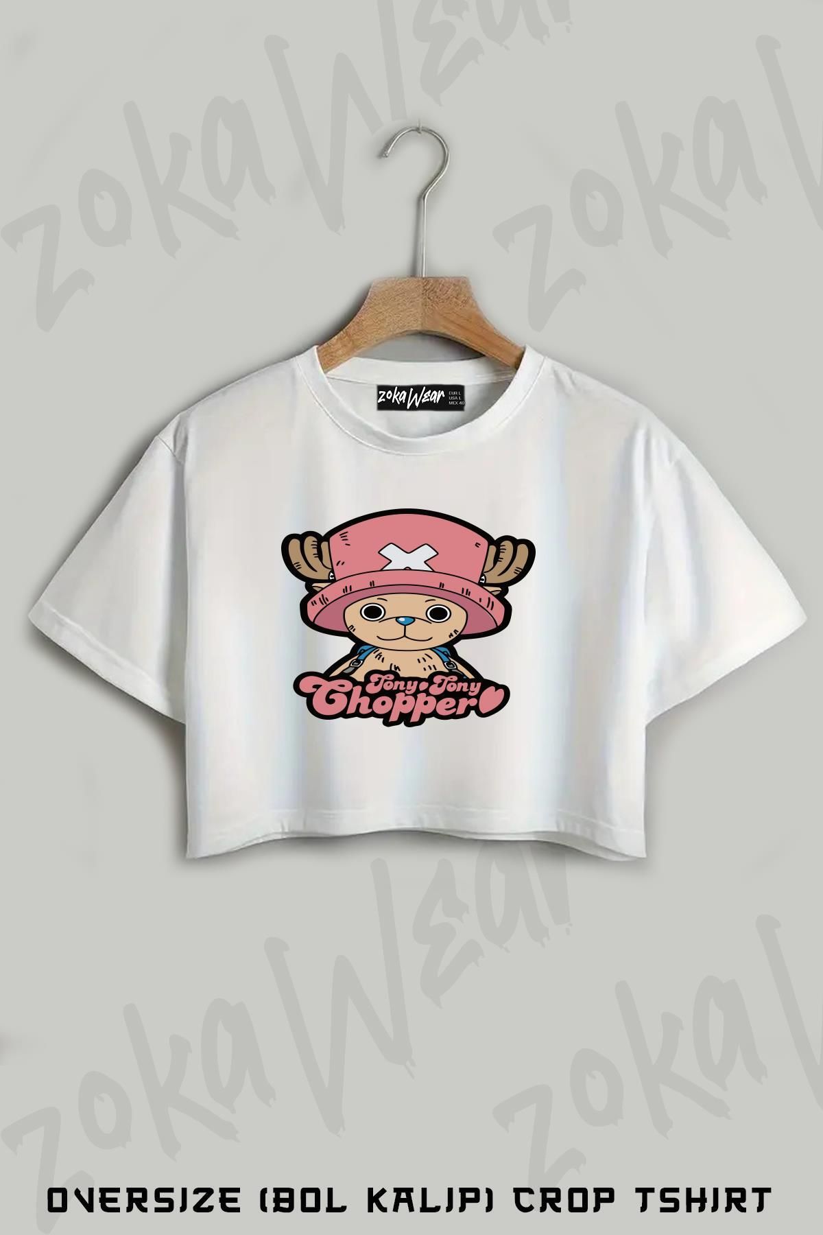 ZOKAWEAR Tony Tony Chopper Gift Fan T Baskılı Oversize Crop T-Shirt