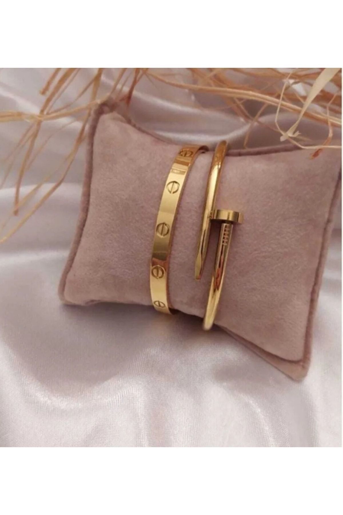 JEWELRY Altın Çivi Bileklik Set 2 Li