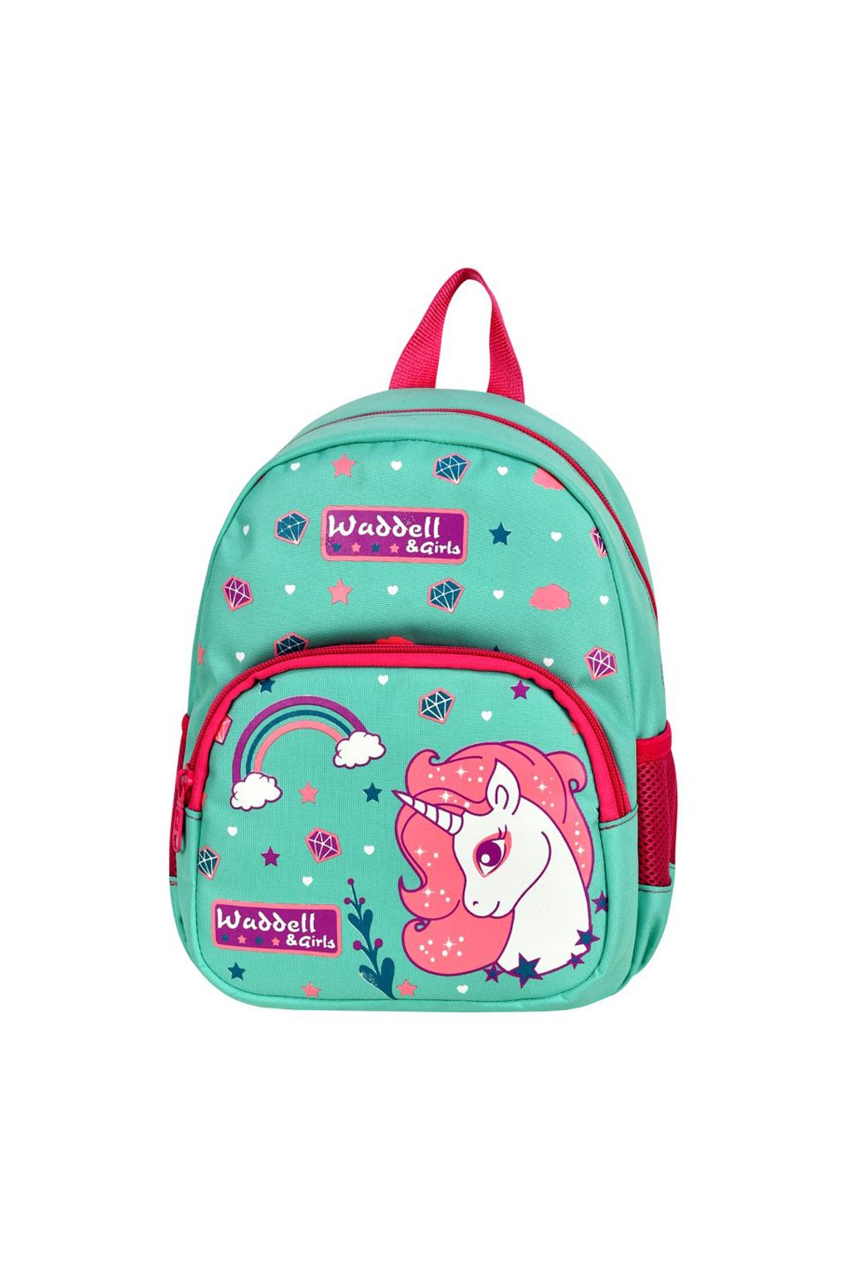 KAFF Yeşil Unicorn Desenli Okul Öncesi Kız Çocuk Anaokulu Sırt Çantası - 3014